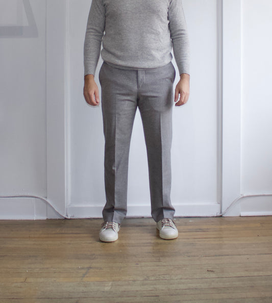 Brunello Cucinelli Grey Micro Hounds Tooth Patterned Dress Pants - Genuine Design Luxury Consignment Calgary, Alberta, Canada New and Pre-Owned Clothing, Shoes, Accessories.