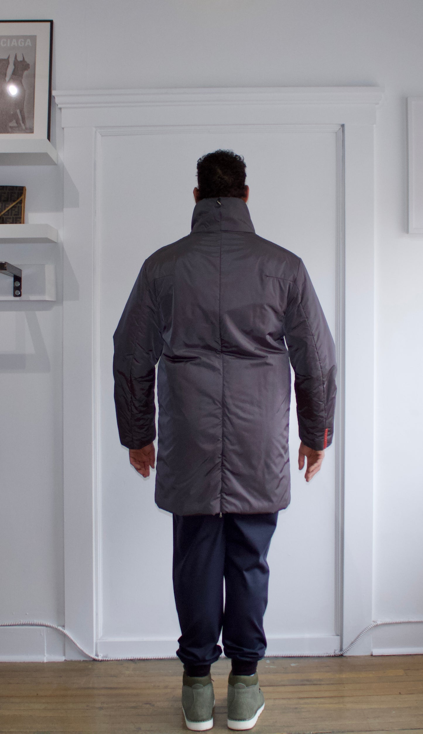 Prada Milano Charcoal Grey Down Ski Jacket 40