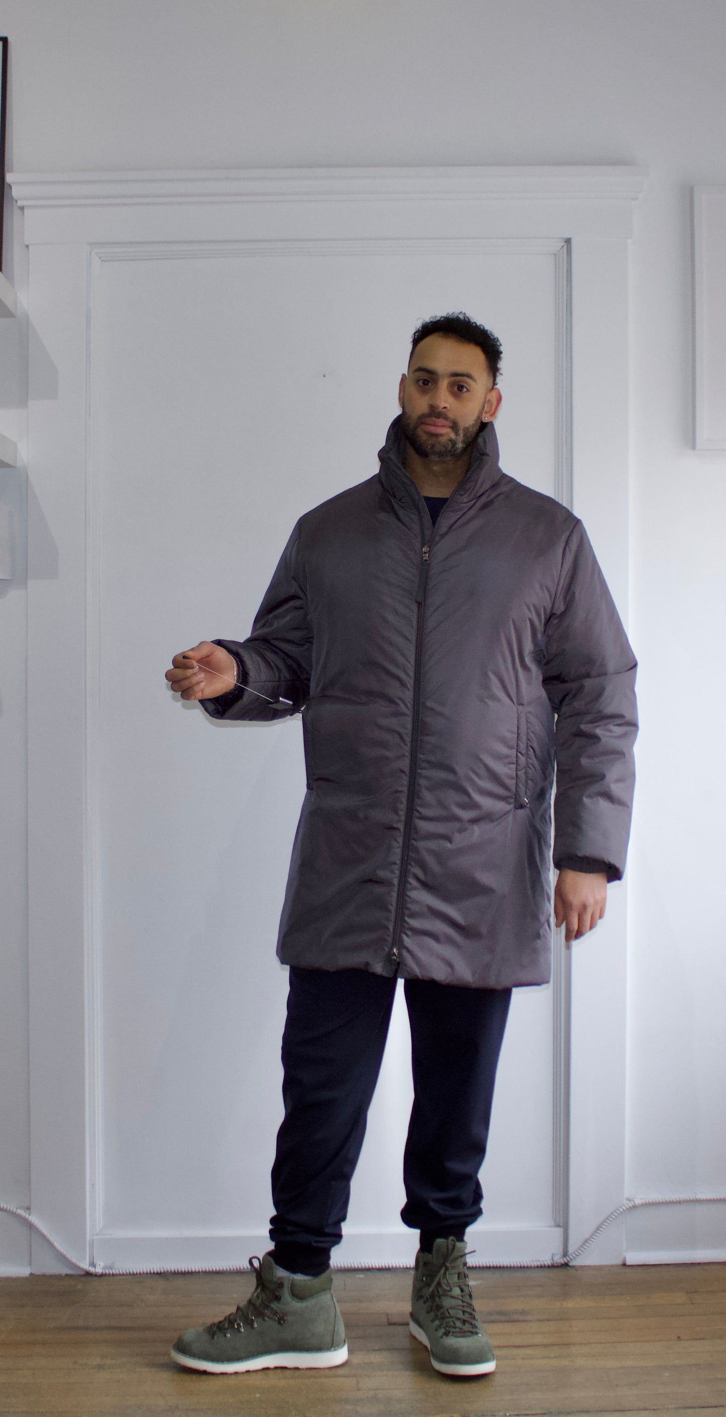 Prada Milano Charcoal Grey Down Ski Jacket 40