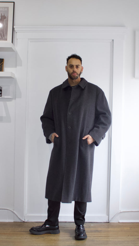 Mani By Giorgio Armani Dark Grey Down Jacket - Genuine Design Luxury Consignment. New & Pre-Owned Clothing, Shoes, & Accessories. Calgary, Canada