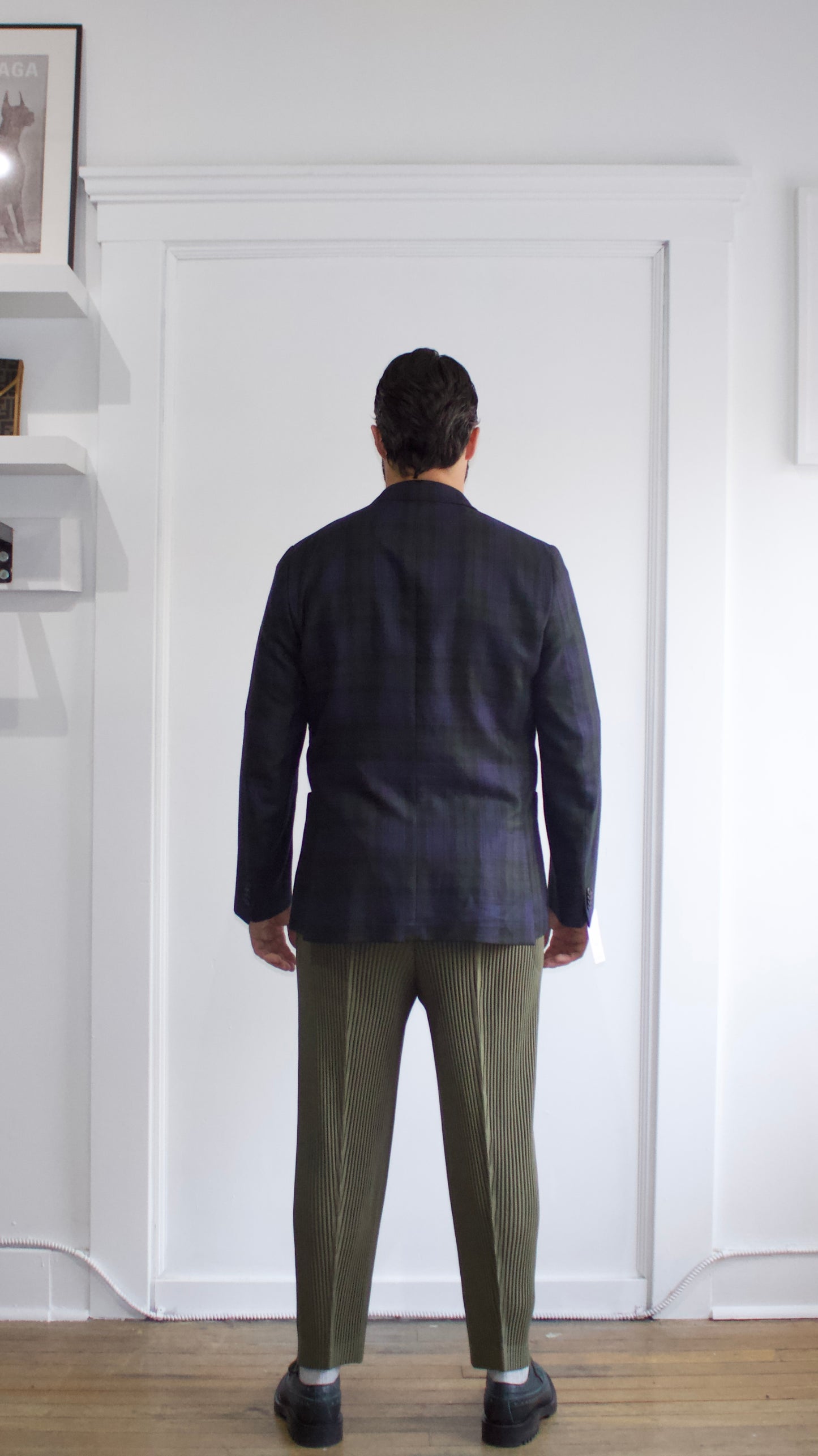 Paul Smith Navy & Forest Green Patterned Blazer 44R - Genuine Design Luxury Consignment. New & Pre-Owned Clothing, Shoes, & Accessories. Calgary, Canada