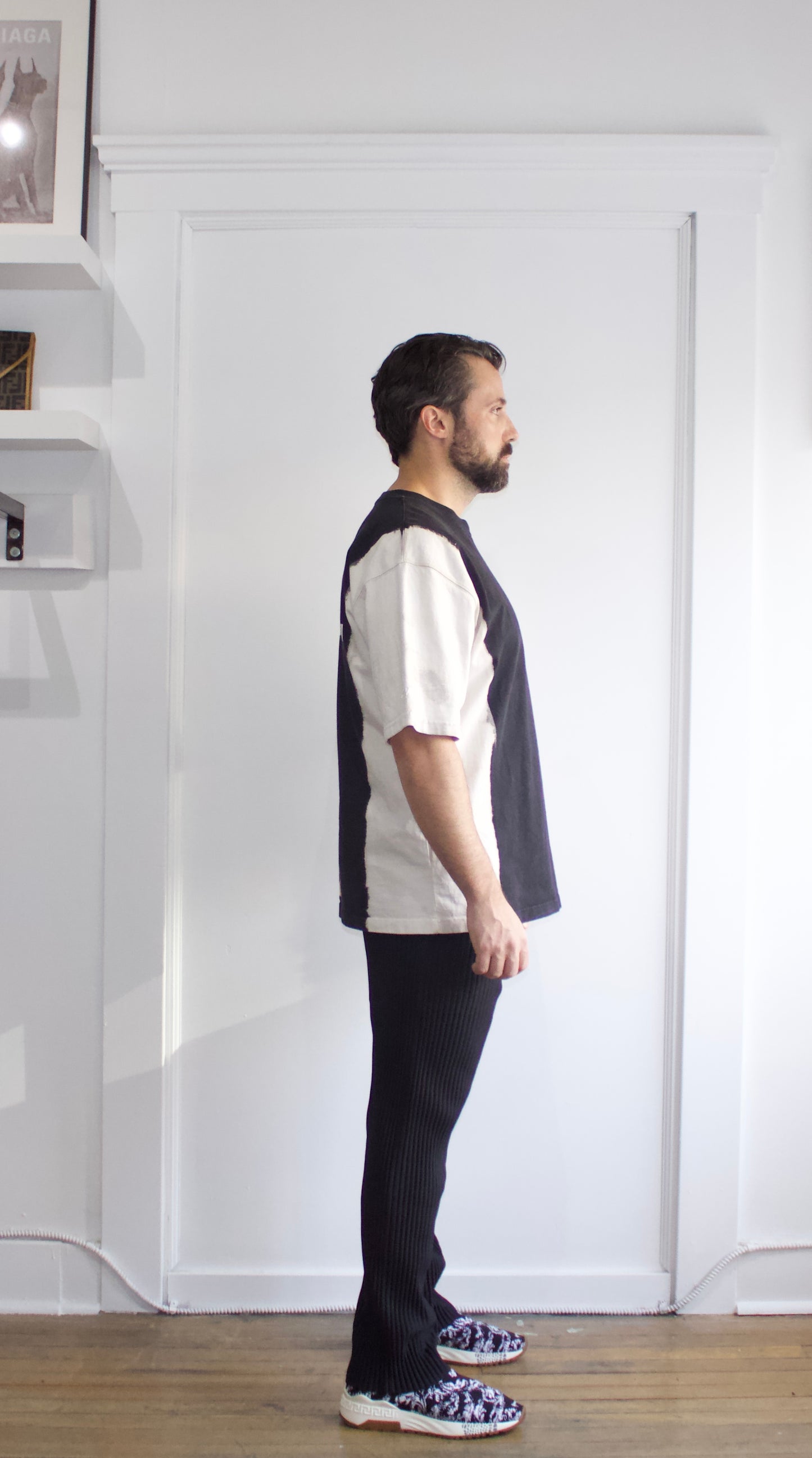 Heron Preston Black & White Tie Dye Double Logo T-Shirt Medium - Genuine Design Luxury Consignment. New & Pre-Owned Clothing, Shoes, & Accessories. Calgary, Canada