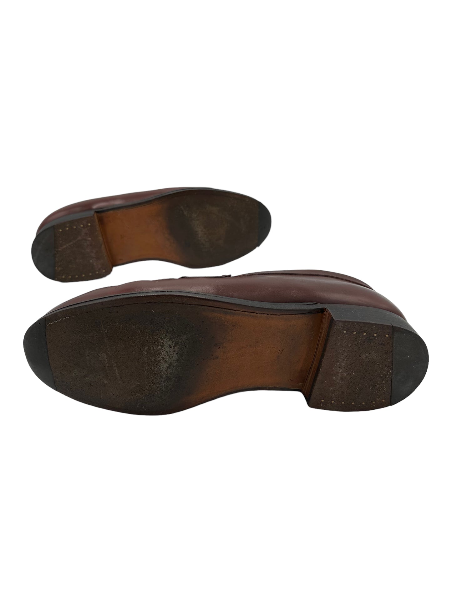 J.M. Weston Burgundy 180 Leather Penny Loafers