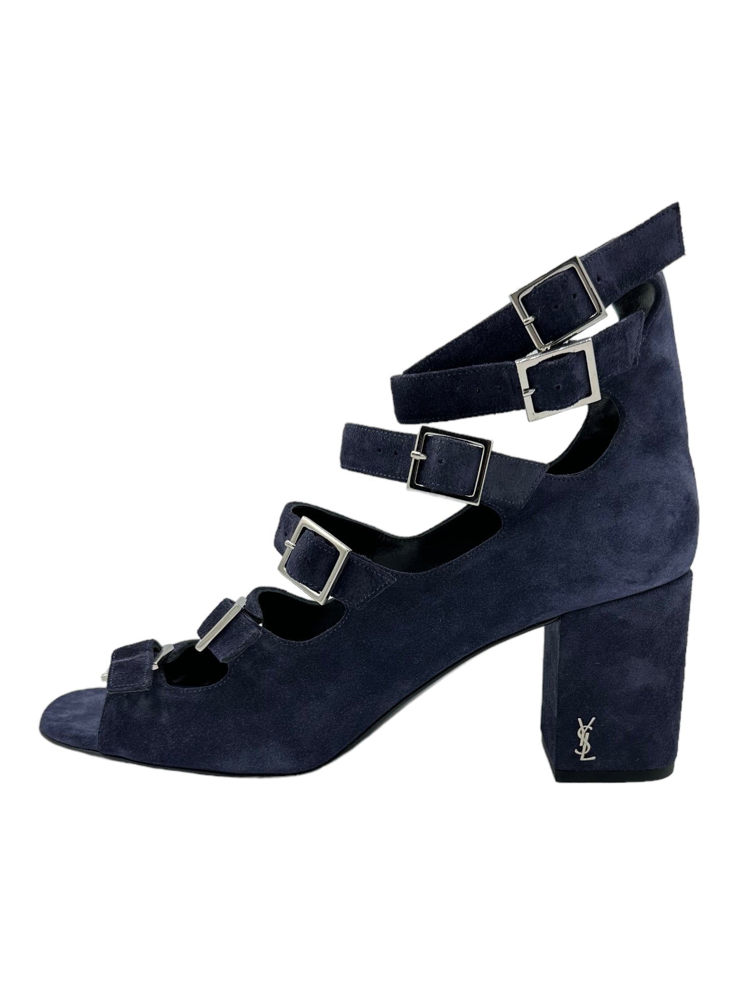 Yves Saint Laurent Blue Suede Pumps