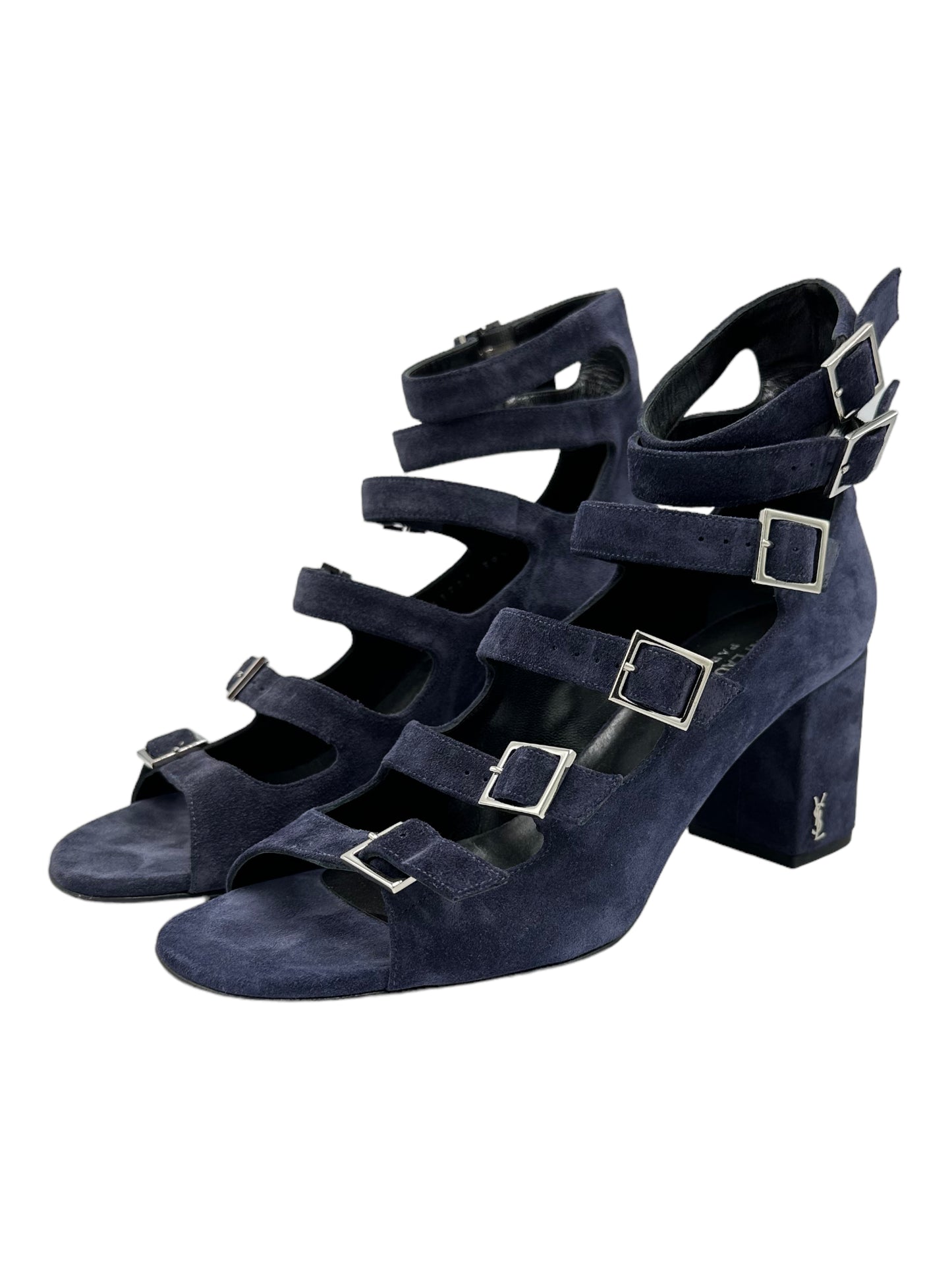 Yves Saint Laurent Blue Suede Pumps