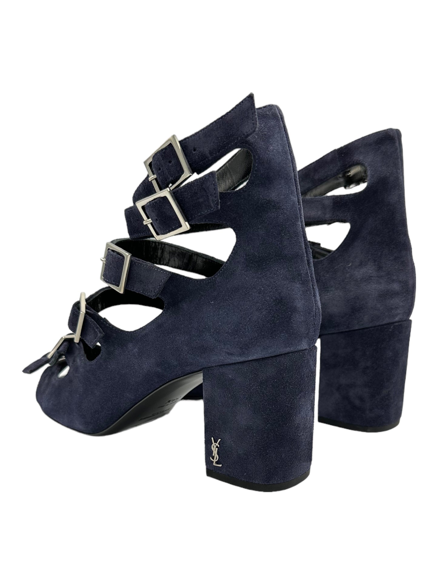 Yves Saint Laurent Blue Suede Pumps