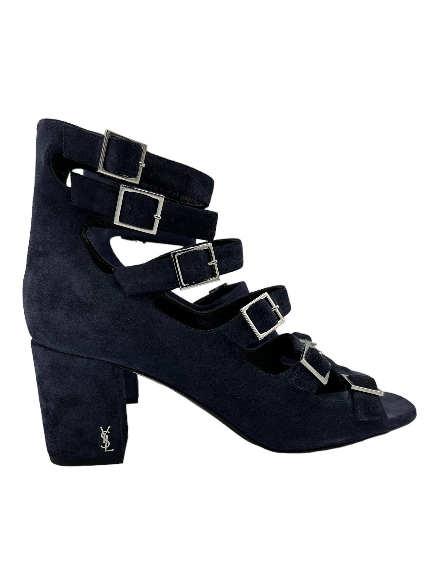 Yves Saint Laurent Blue Suede Pumps