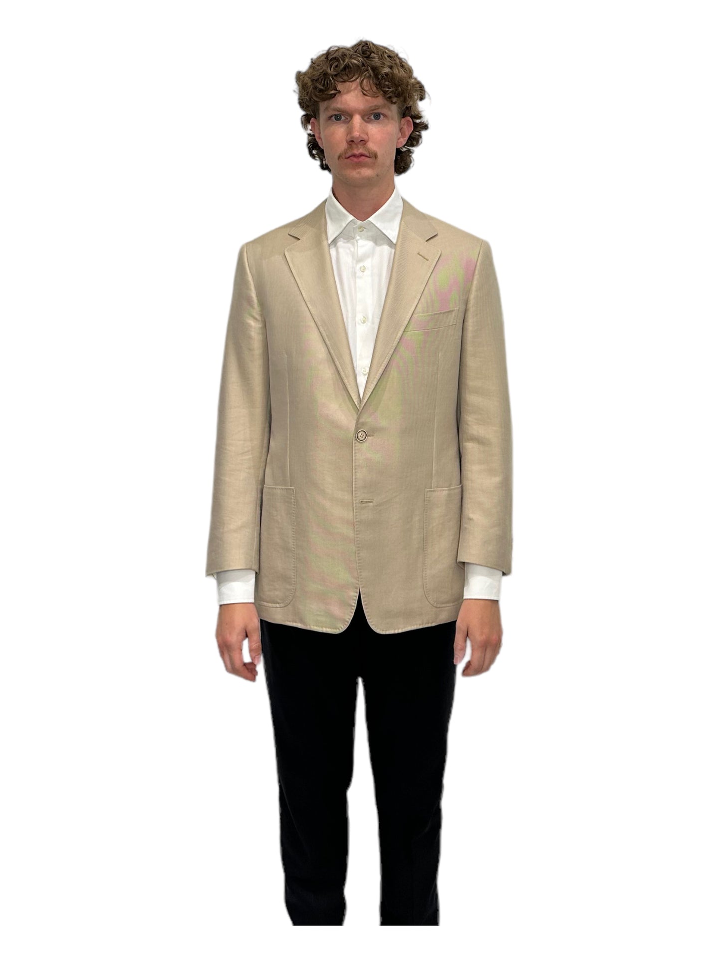 Canali Cream Cotton & Silk Blazer 40R