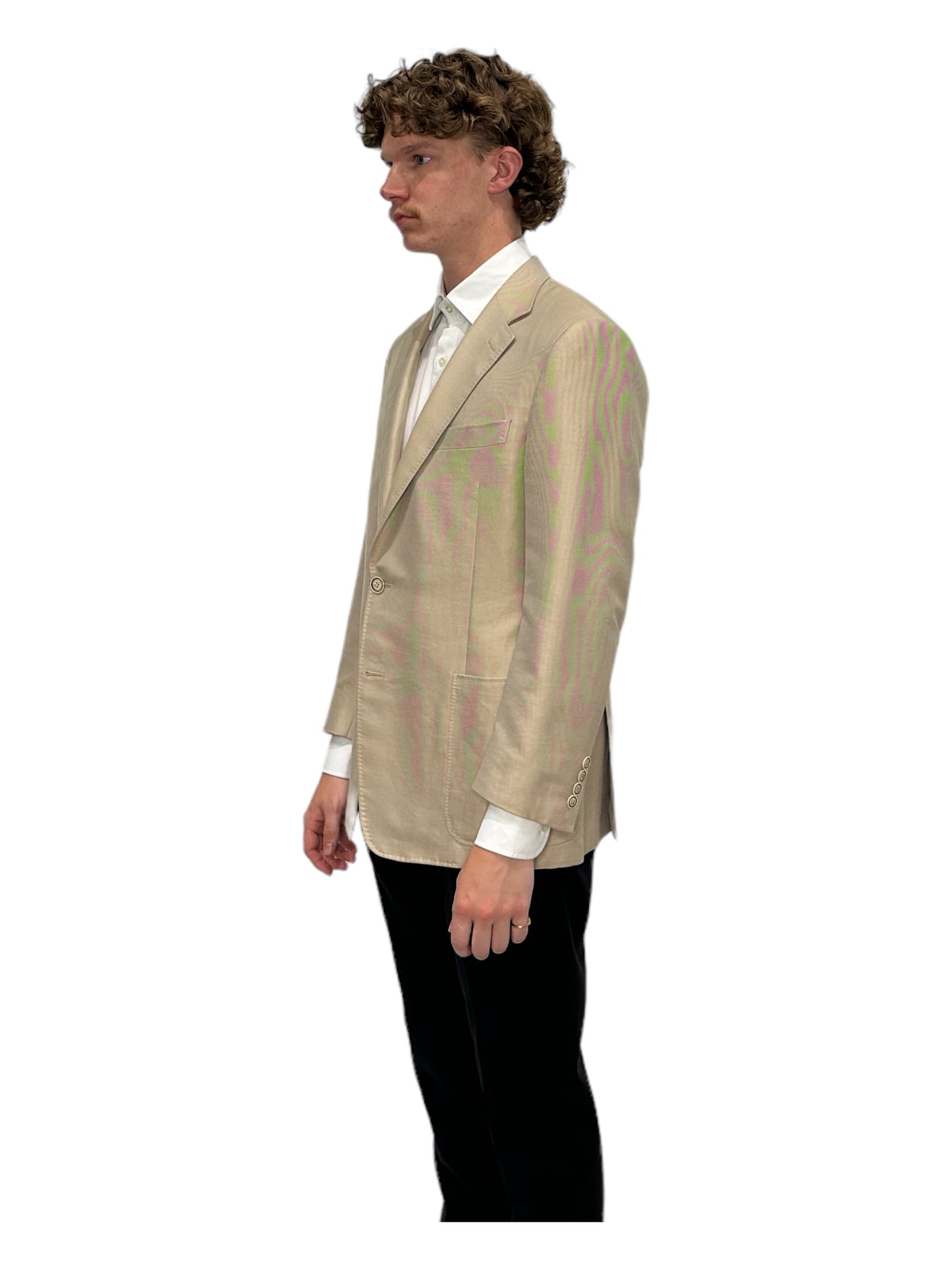 Canali Cream Cotton & Silk Blazer 40R