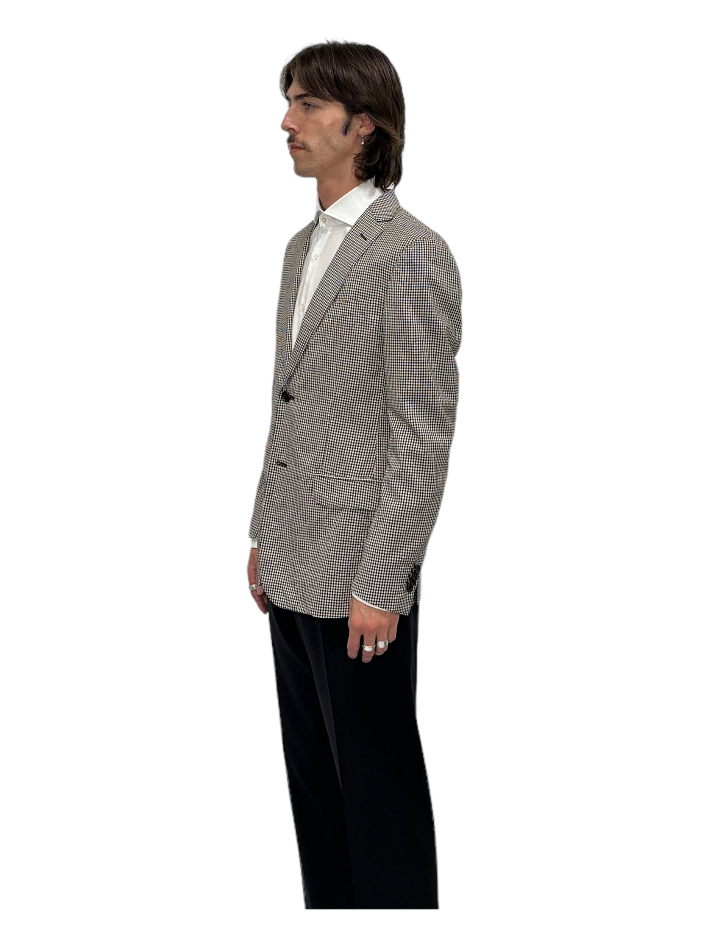 ZZegna Black & White Checkered Blazer 38R - Genuine Design Luxury Consignment for Men. New & Pre-Owned Clothing, Shoes, & Accessories. Calgary, Canada