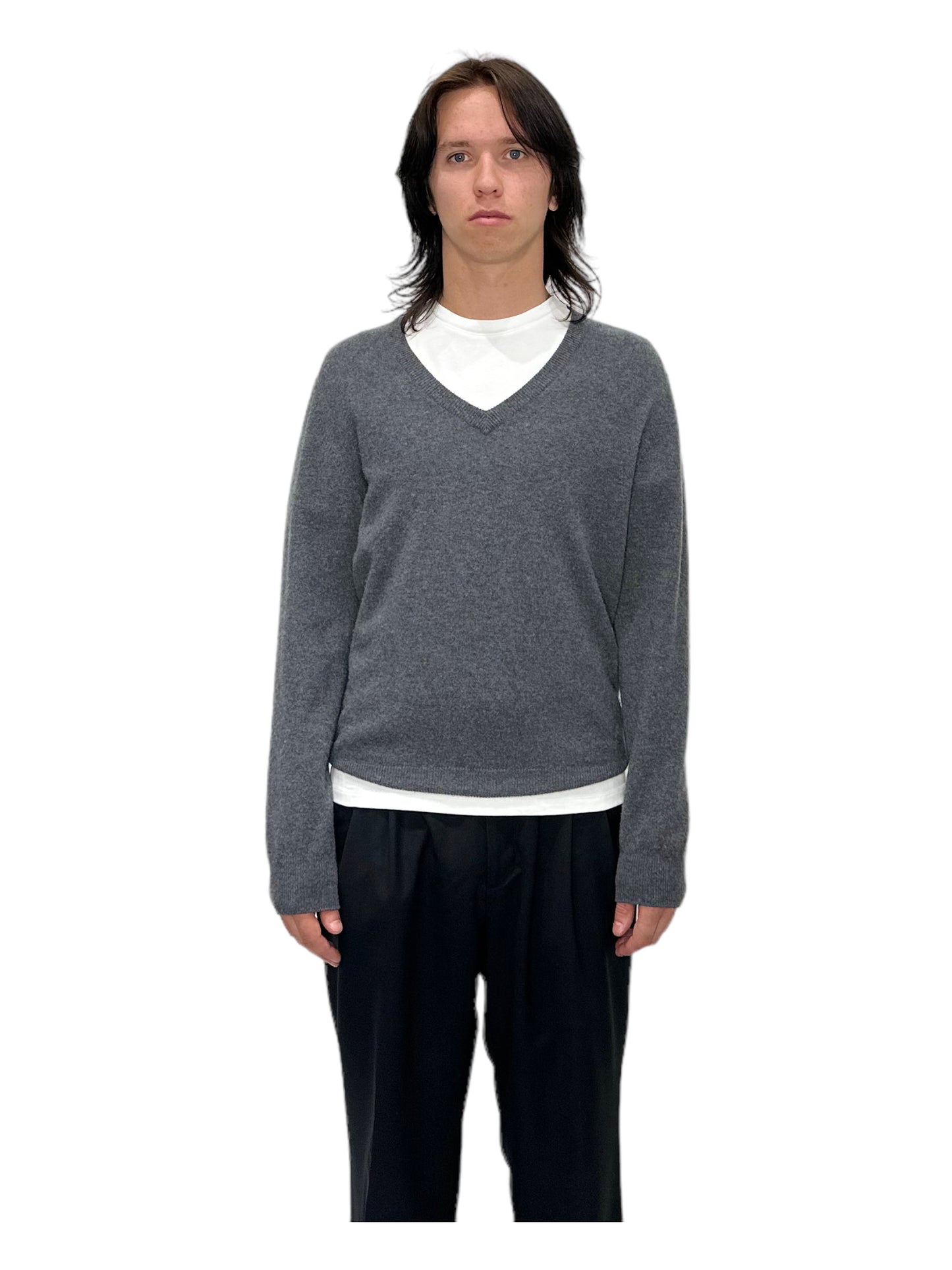 Hermès Grey Long Sleeve V-Neck Shirt - Genuine Design Luxury Consignment for Men. New & Pre-Owned Clothing, Shoes, & Accessories. Calgary, Canada