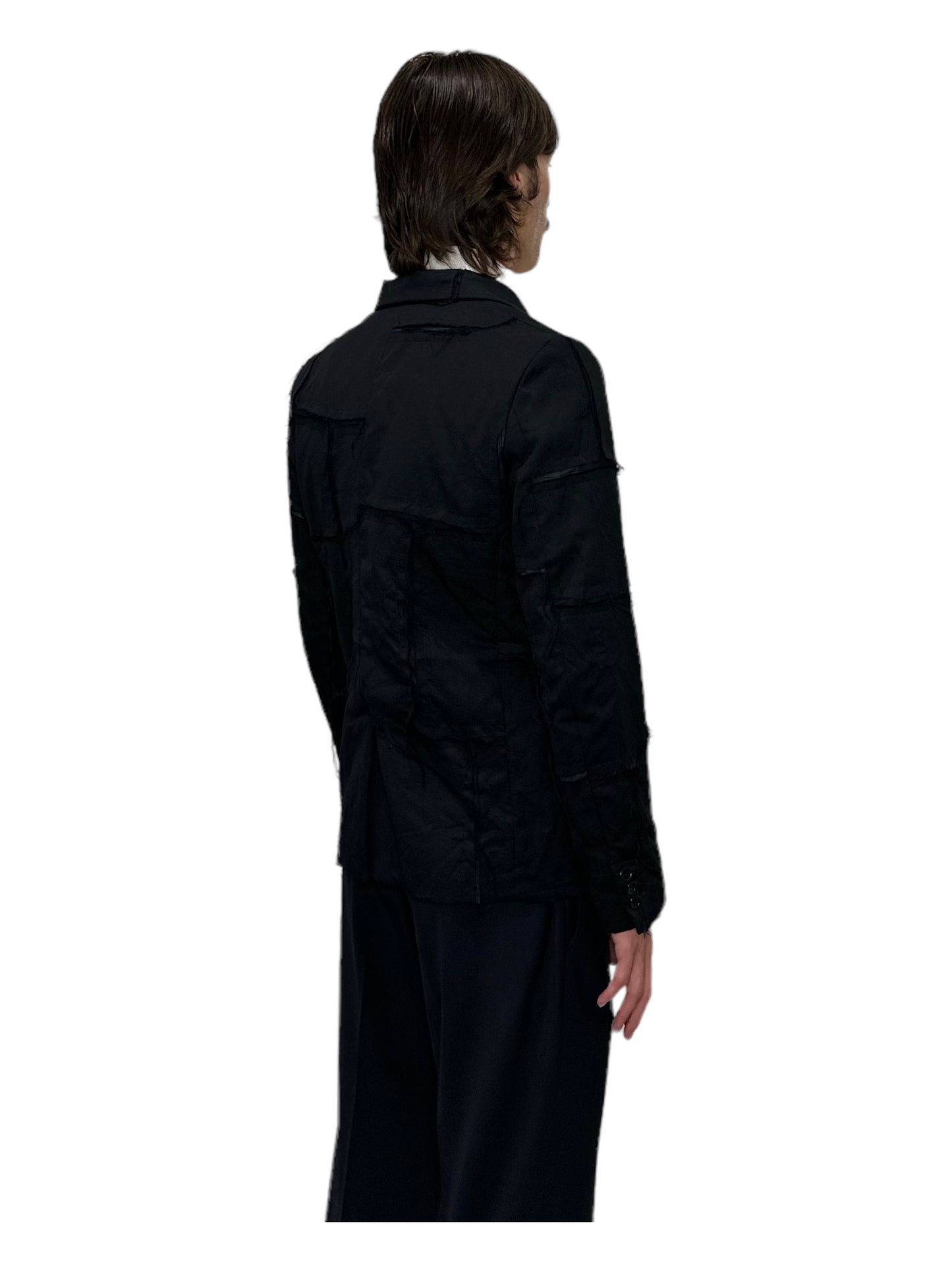 Comme Des Garçon Black Label Slashed Black Blazer