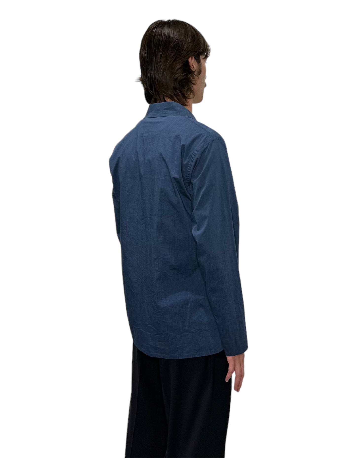 Still By Hand Blue Melange Shirt Jacket - Genuine Design Luxury Consignment for Men. New & Pre-Owned Clothing, Shoes, & Accessories. Calgary, Canada