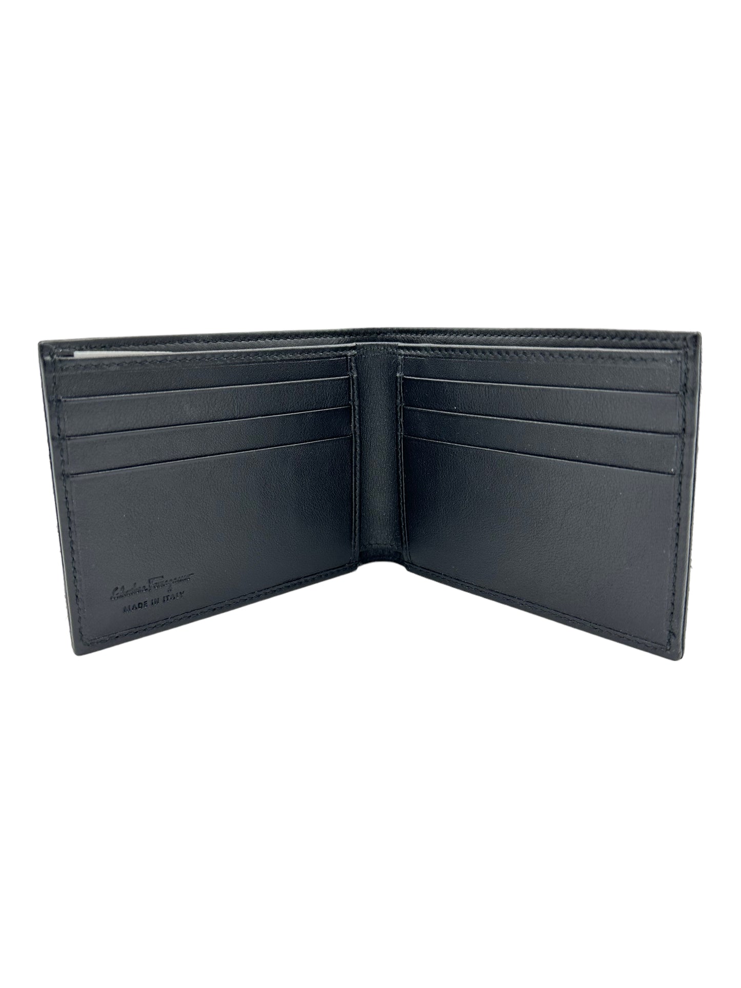 Salvatore Ferragamo Nero Black Bi-fold Wallet - Genuine Design Luxury Consignment for Men. New & Pre-Owned Clothing, Shoes, & Accessories. Calgary, Canada