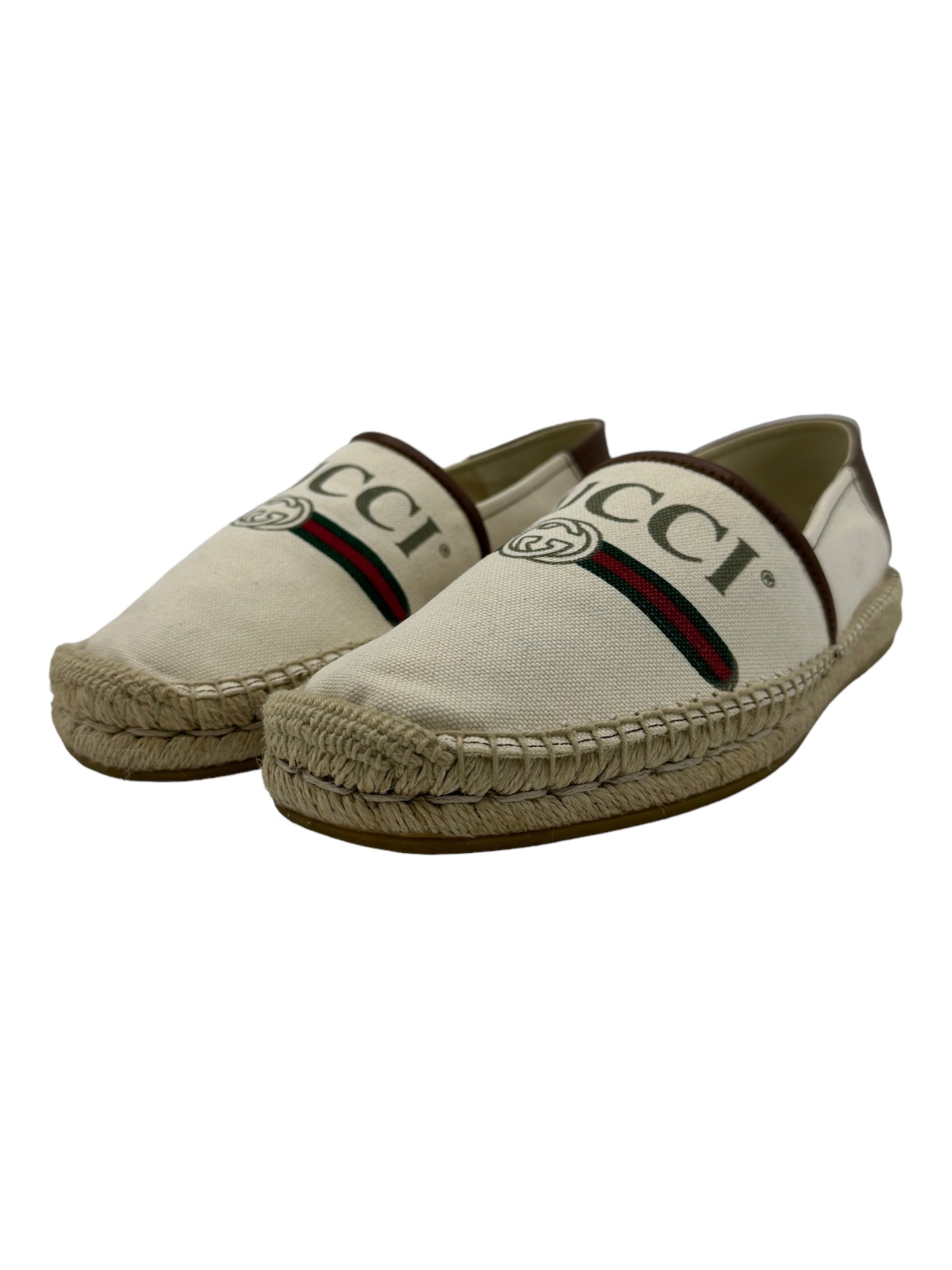 Gucci Alejandro Vintage Logo Slip On Espadrille Shoes