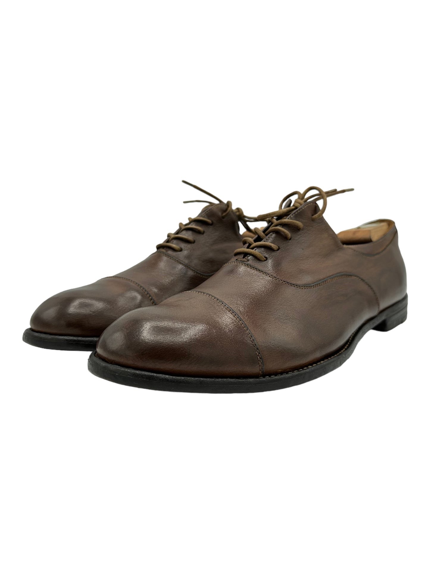 Officine Creative Brown Leather Oxford Shoes