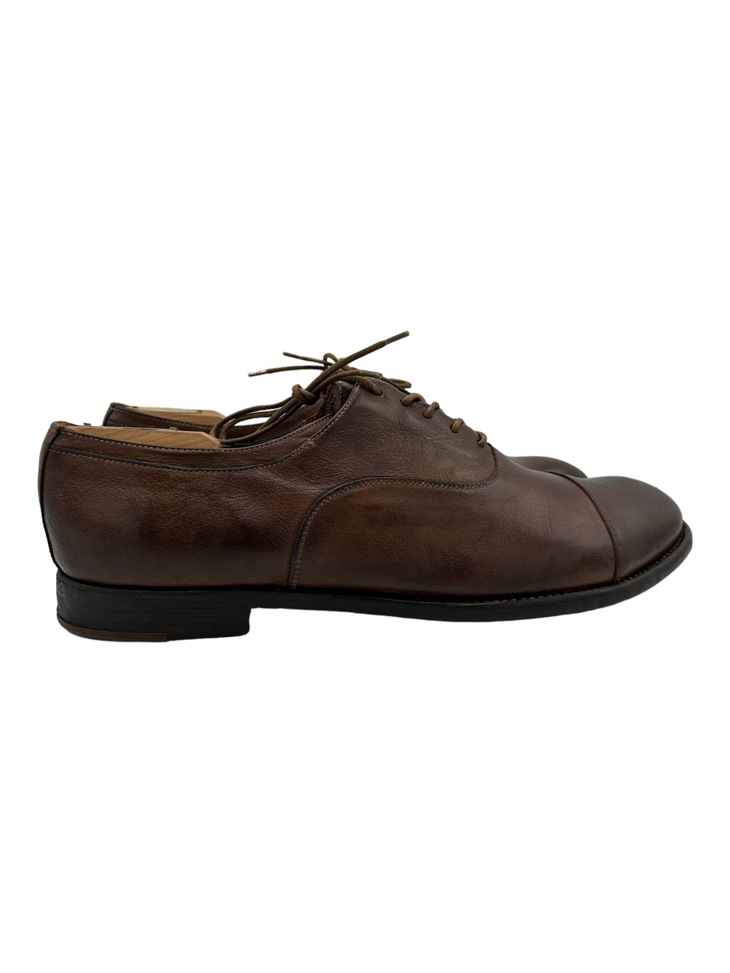Officine Creative Brown Leather Oxford Shoes