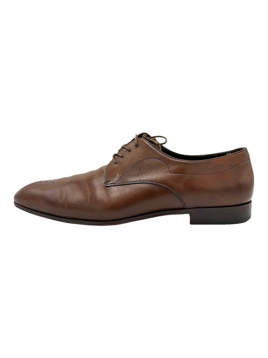 Prada Brown Leather Derby Dress Shoes