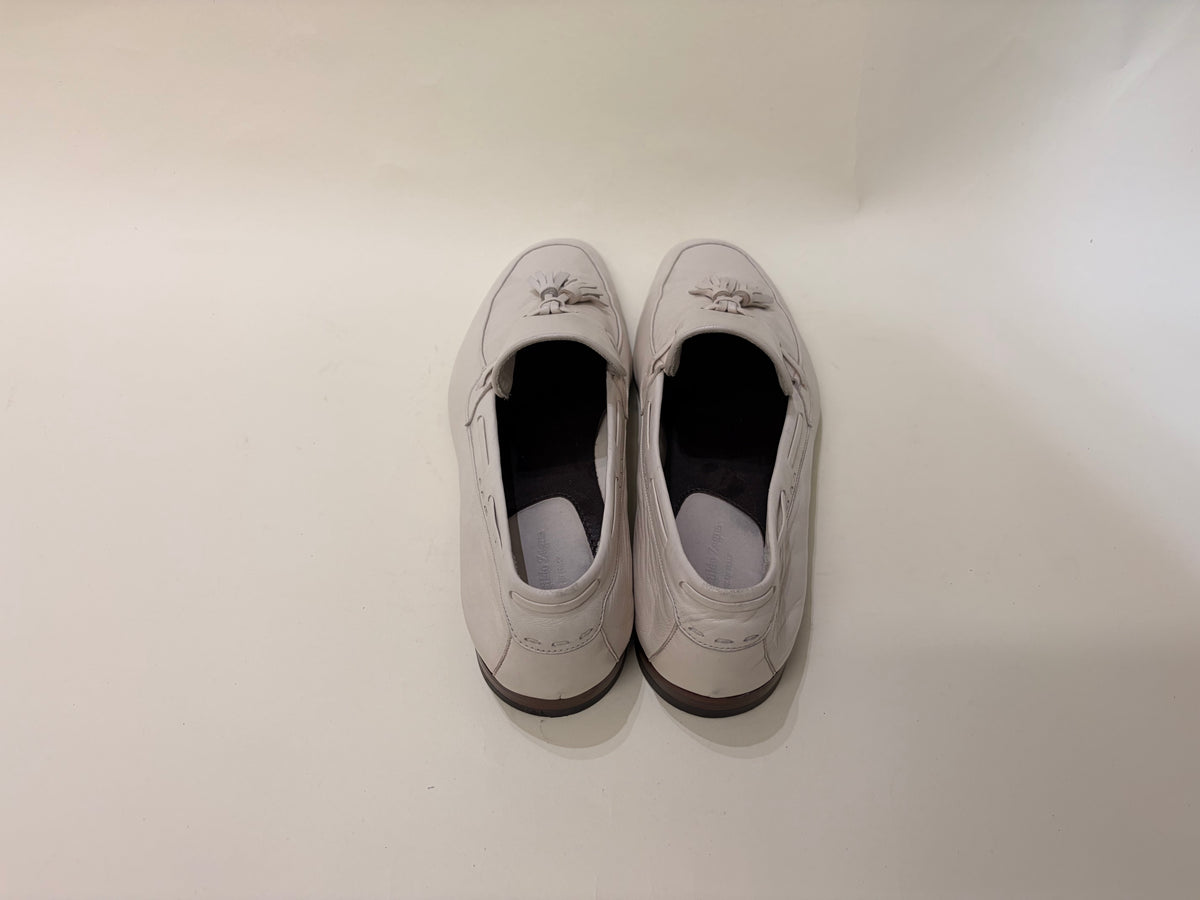 Ermenegildo Zegna Off White Deerskin Tassel Loafers 8.5 M / 10 W