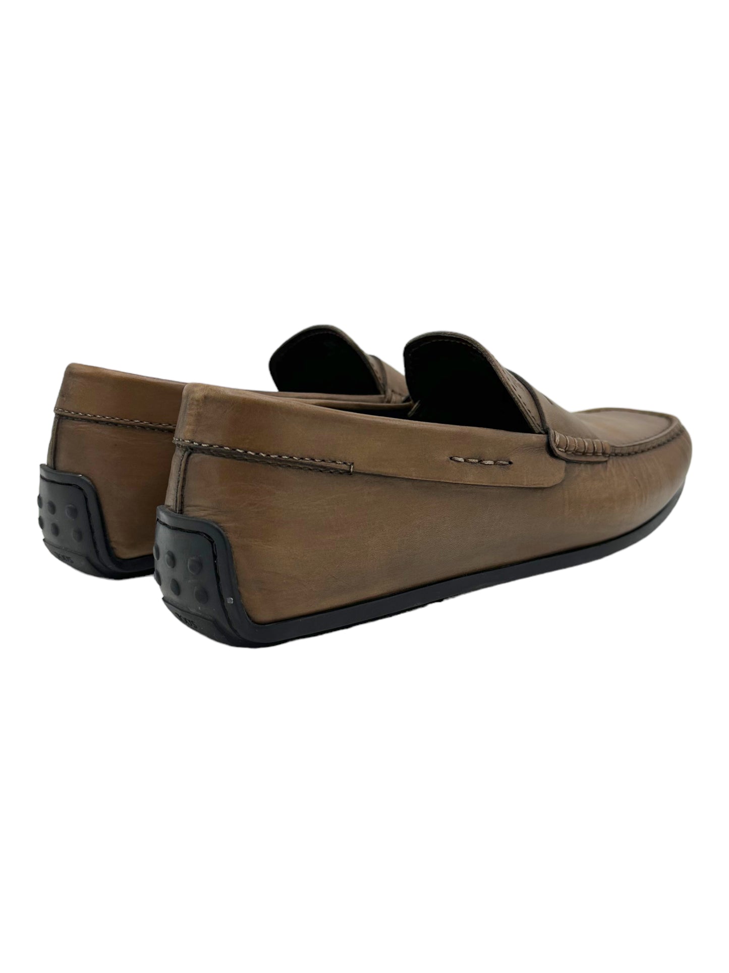Tods Caramel Brown Leather City Driving Loafers - Genuine Design Luxury Consignment Calgary, Alberta, Canada New and Pre-Owned Clothing, Shoes, Accessories.