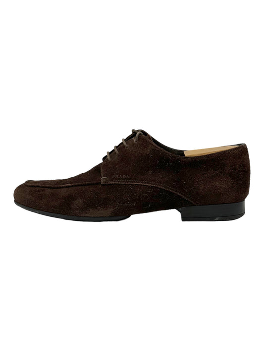 Prada Dark Brown Suede Oxford Dress Shoes