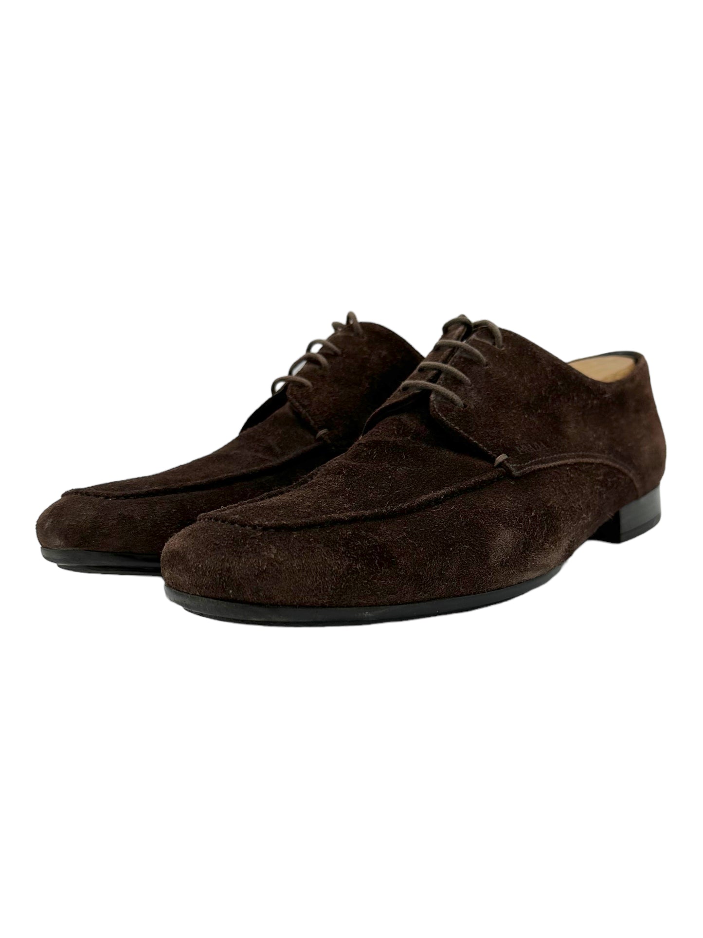 Prada Dark Brown Suede Oxford Dress Shoes
