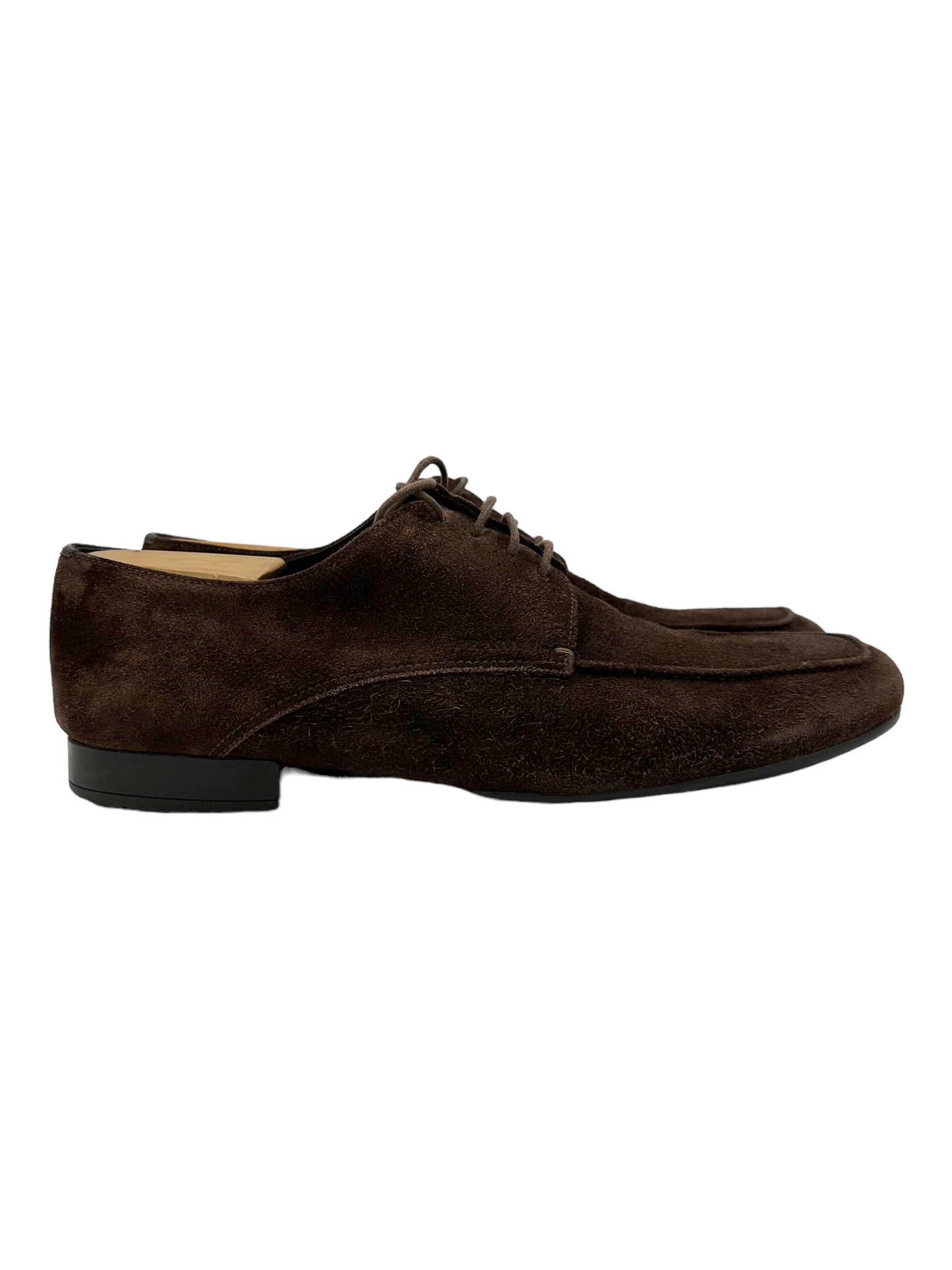 Prada Dark Brown Suede Oxford Dress Shoes