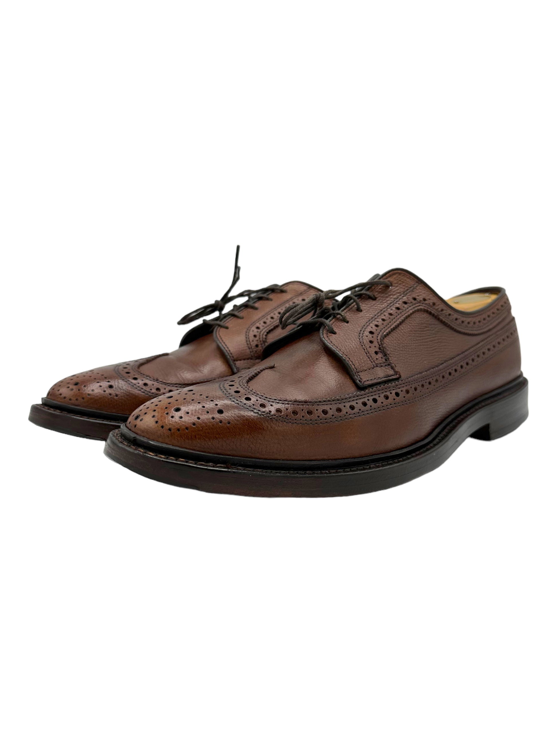 Allen Edmonds Walnut Grain Macneil Longwing Dress Shoes - Genuine Design Luxury Consignment Calgary, Alberta, Canada New and Pre-Owned Clothing, Shoes, Accessories.