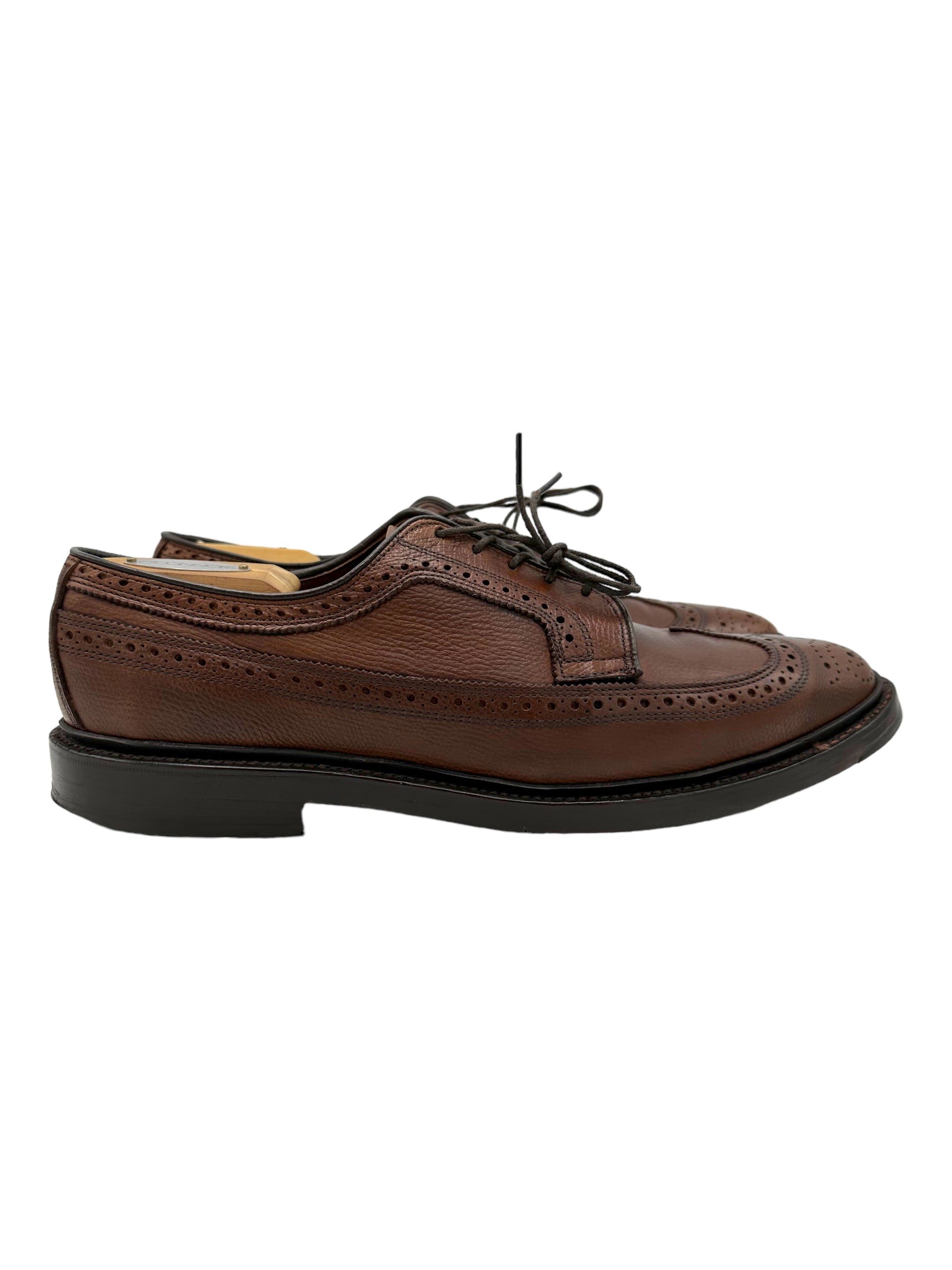 Allen Edmonds Walnut Grain Macneil Longwing Dress Shoes - Genuine Design Luxury Consignment Calgary, Alberta, Canada New and Pre-Owned Clothing, Shoes, Accessories.