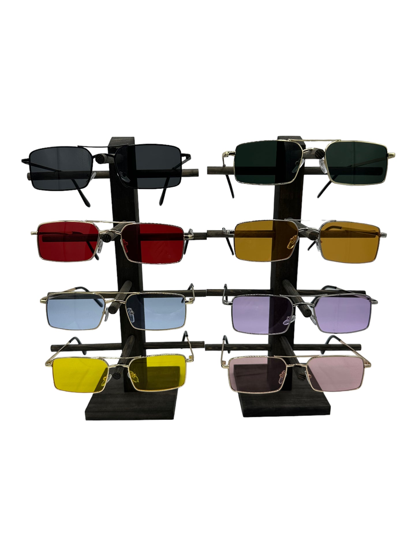 Rectangle Metal Frame Aviator Style Everyday Sunglasses