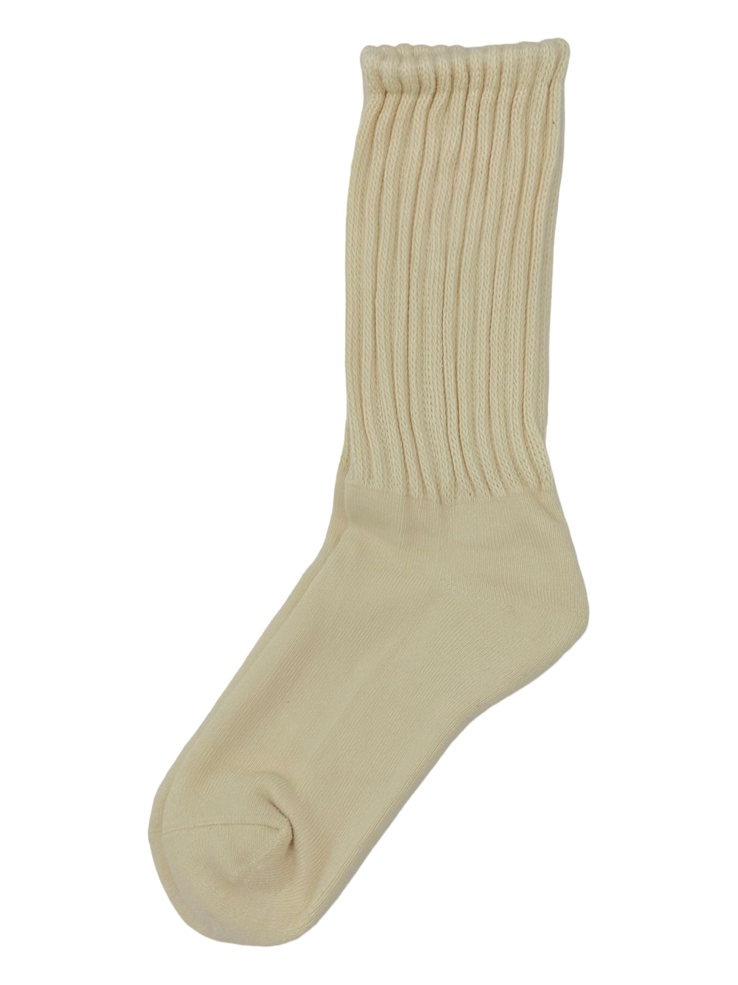 Retro Style Ribbed Cotton Crew Sock