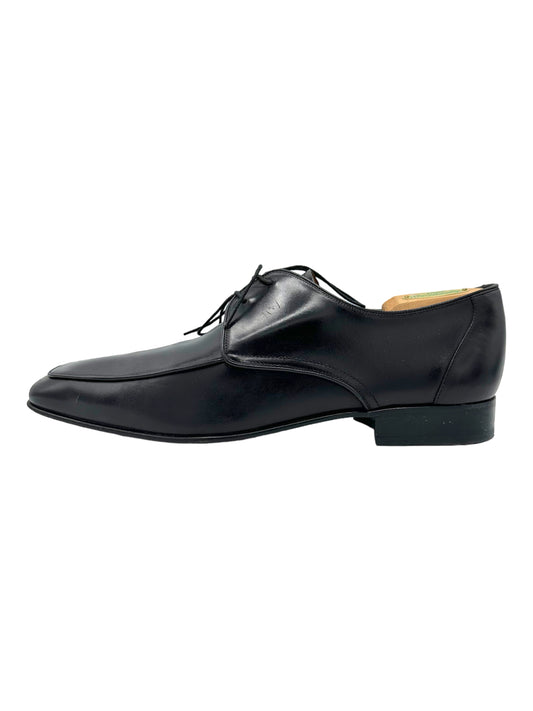 Salvatore Ferragamo Black Leather Derby Dress Shoes - Genuine Design Luxury Consignment for Men. New & Pre-Owned Clothing, Shoes, & Accessories. Calgary, Canada