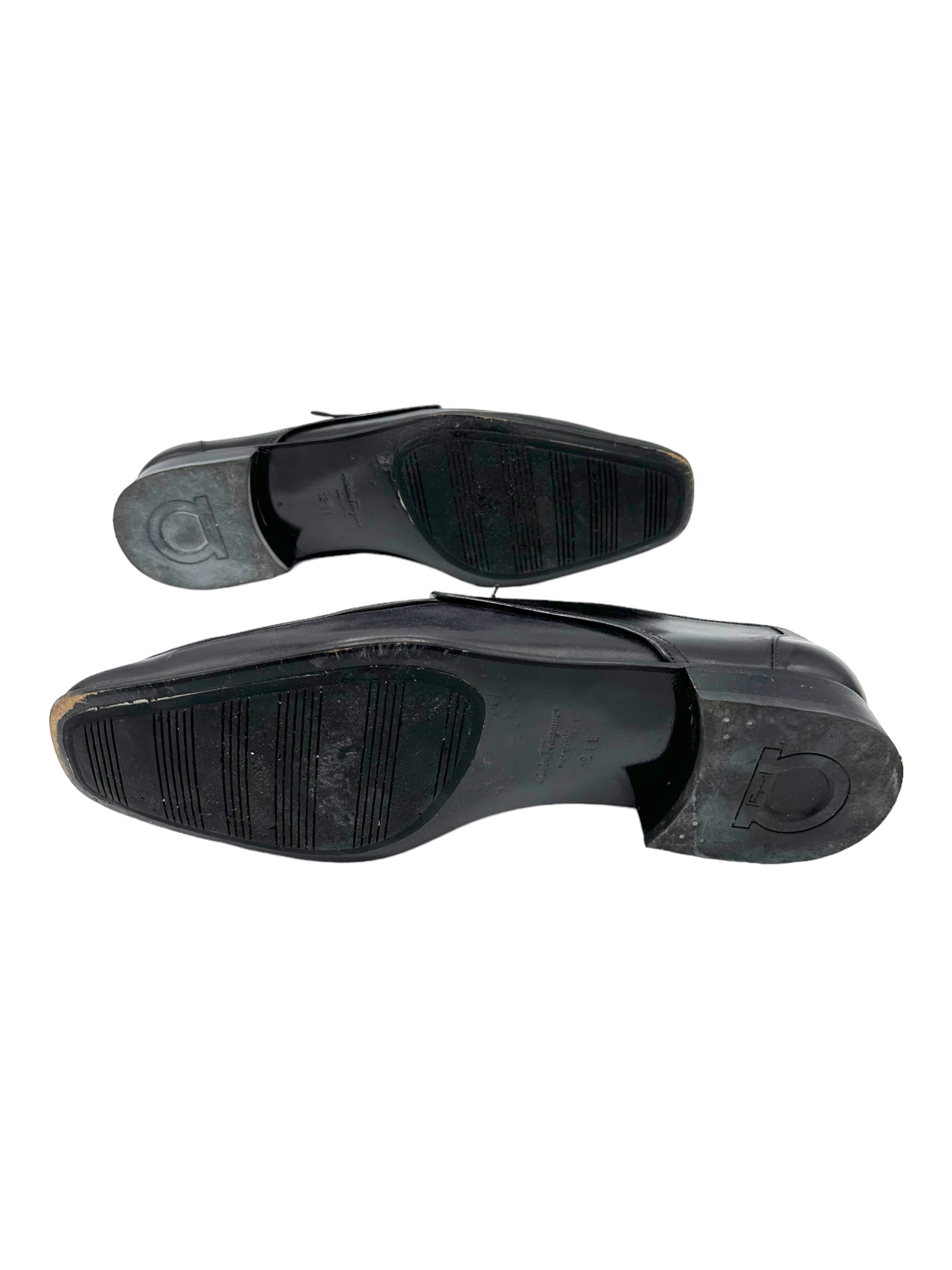 Salvatore Ferragamo Black Leather Derby Dress Shoes - Genuine Design Luxury Consignment for Men. New & Pre-Owned Clothing, Shoes, & Accessories. Calgary, Canada