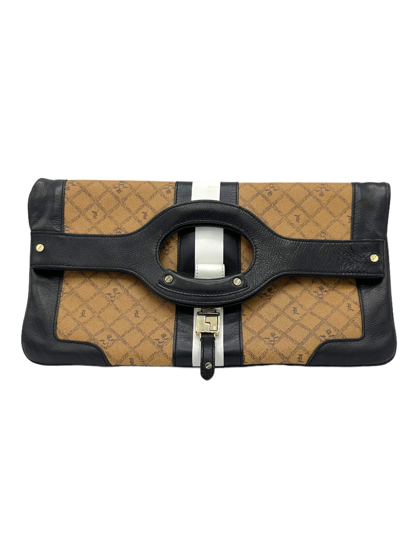 L.A.M.B. Black and Tan Convertible Clutch - Genuine Design Luxury Consignment for Men. New & Pre-Owned Clothing, Shoes, & Accessories. Calgary, Canada