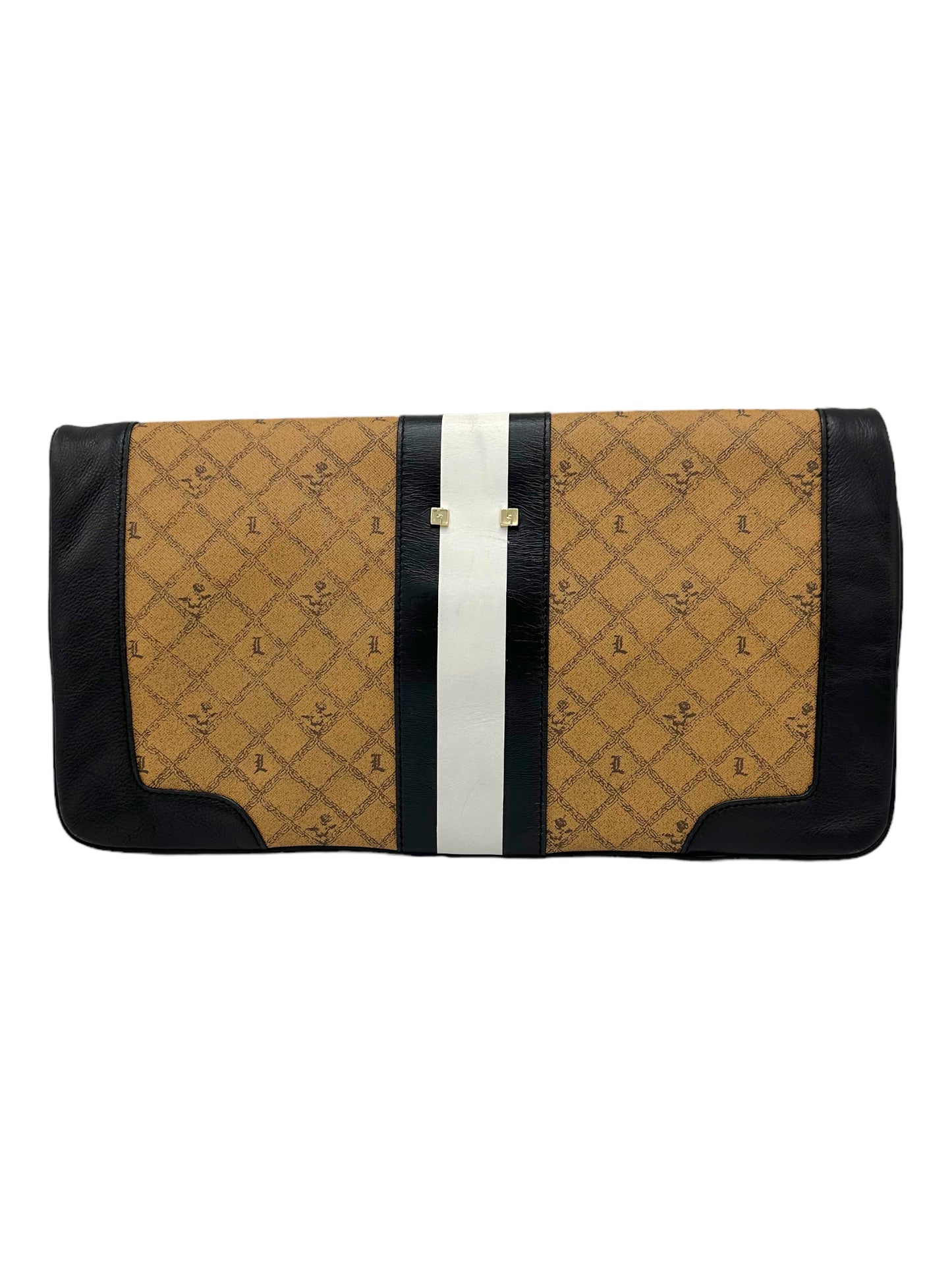 L.A.M.B. Black and Tan Convertible Clutch - Genuine Design Luxury Consignment for Men. New & Pre-Owned Clothing, Shoes, & Accessories. Calgary, Canada