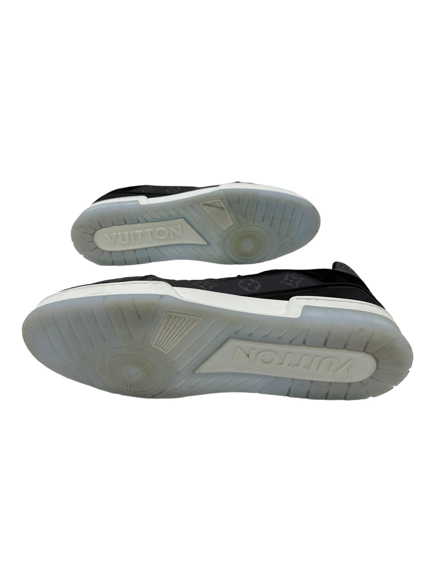 Louis Vuitton Black Monogram Leather Sneaker - Genuine Design Luxury Consignment for Men. New & Pre-Owned Clothing, Shoes, & Accessories. Calgary, Canada