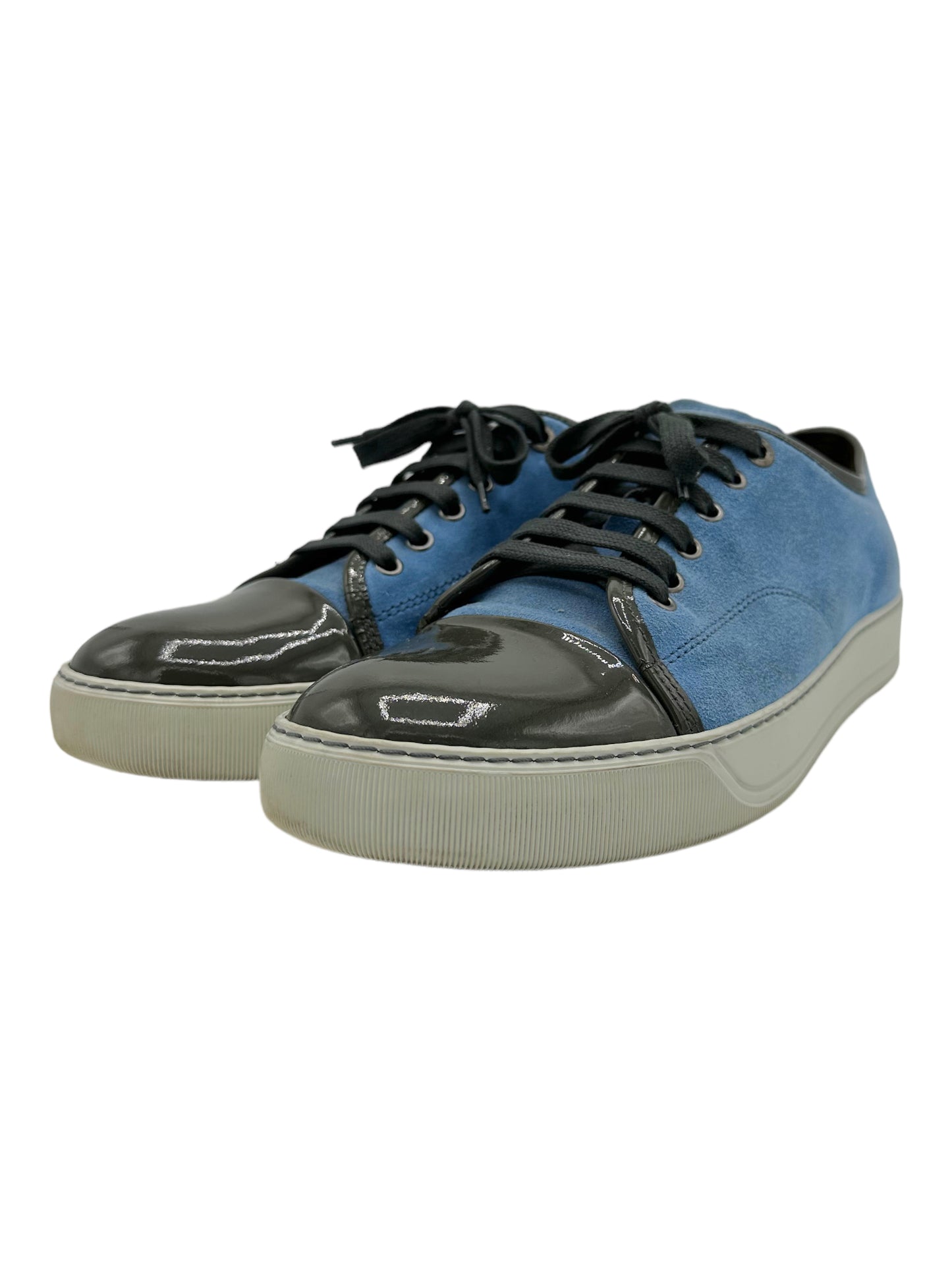 Lanvin Olive and Blue DBB1 Suede and Patent Leather Sneaker - Genuine Design Luxury Consignment for Men. New & Pre-Owned Clothing, Shoes, & Accessories. Calgary, Canada