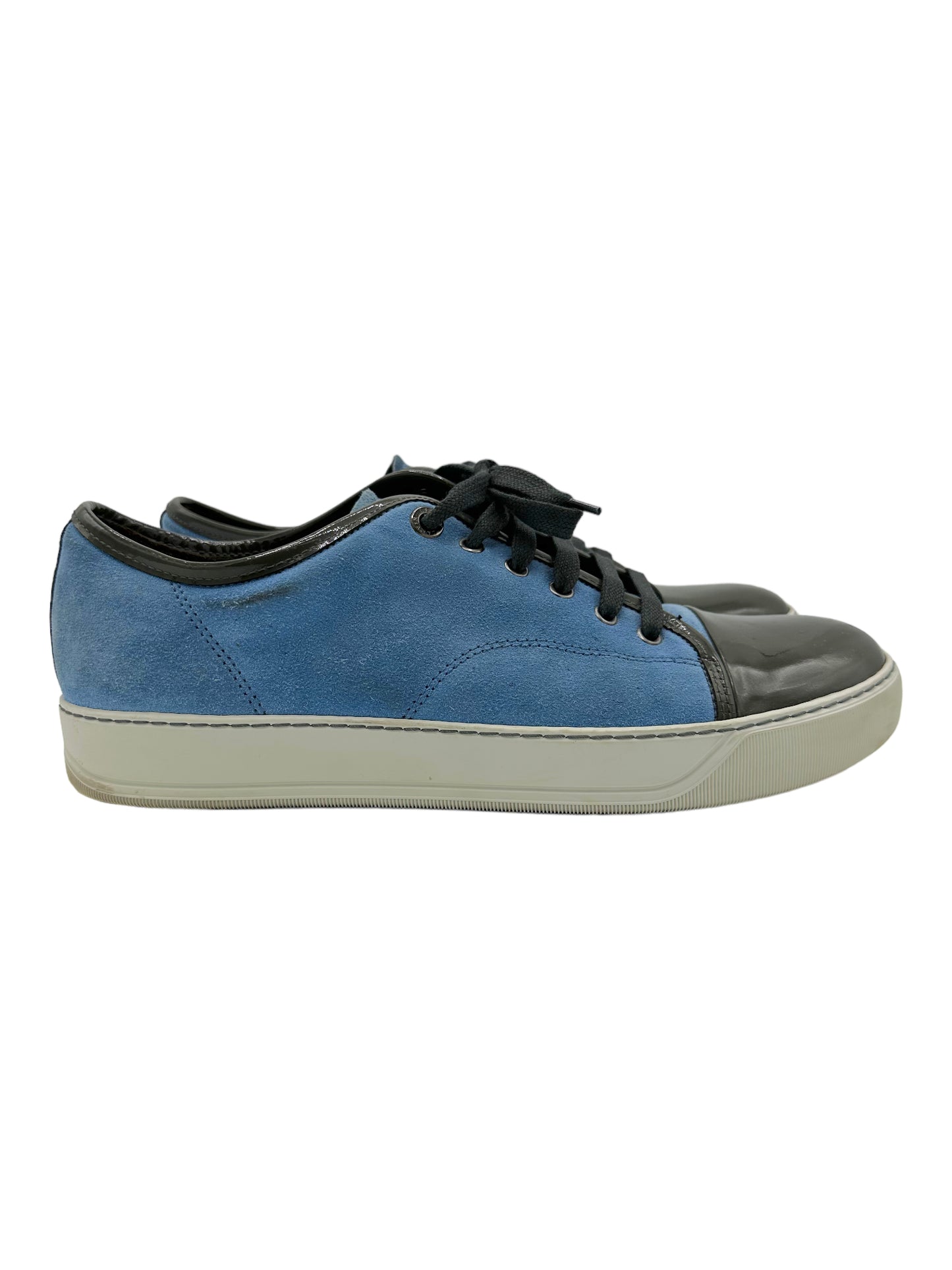 Lanvin Olive and Blue DBB1 Suede and Patent Leather Sneaker - Genuine Design Luxury Consignment for Men. New & Pre-Owned Clothing, Shoes, & Accessories. Calgary, Canada