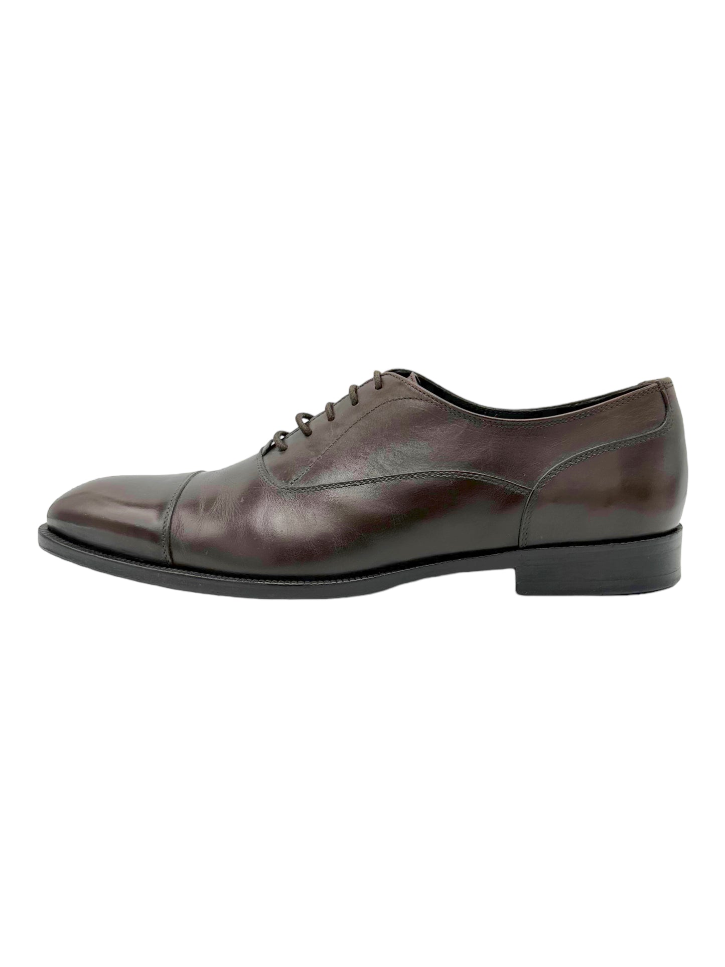 Canali Dark Brown Leather Oxford Dress Shoes - Genuine Design Luxury Consignment for Men. New & Pre-Owned Clothing, Shoes, & Accessories. Calgary, Canada