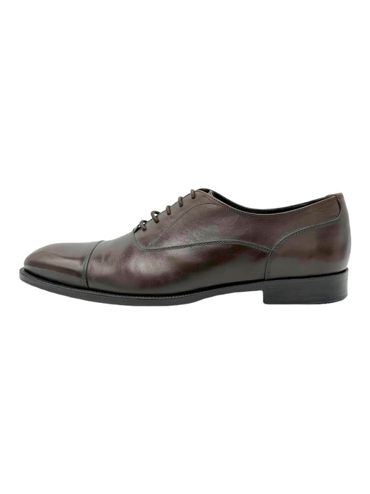 Canali Dark Brown Leather Oxford Dress Shoes - Genuine Design Luxury Consignment for Men. New & Pre-Owned Clothing, Shoes, & Accessories. Calgary, Canada