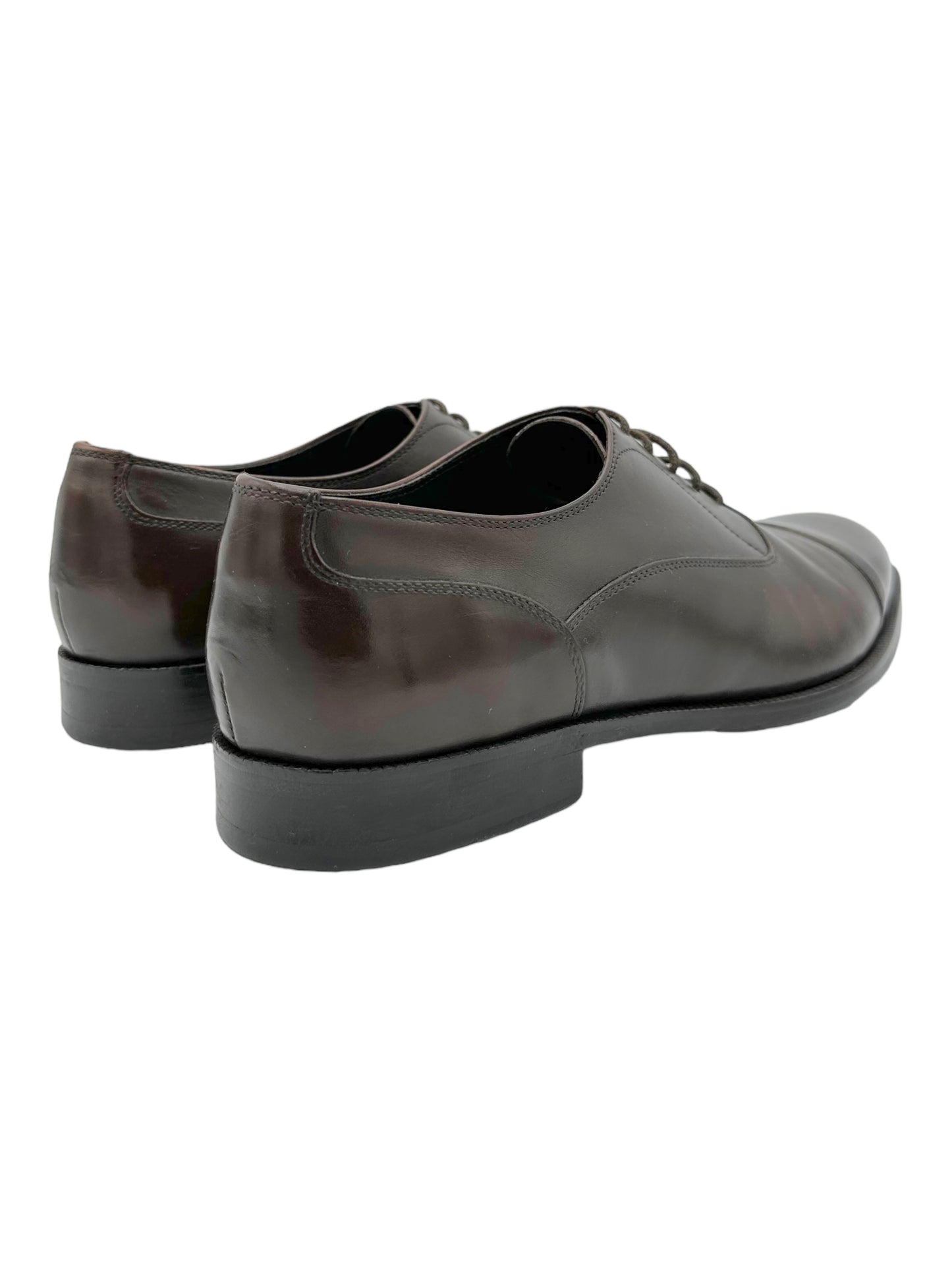 Canali Dark Brown Leather Oxford Dress Shoes - Genuine Design Luxury Consignment for Men. New & Pre-Owned Clothing, Shoes, & Accessories. Calgary, Canada
