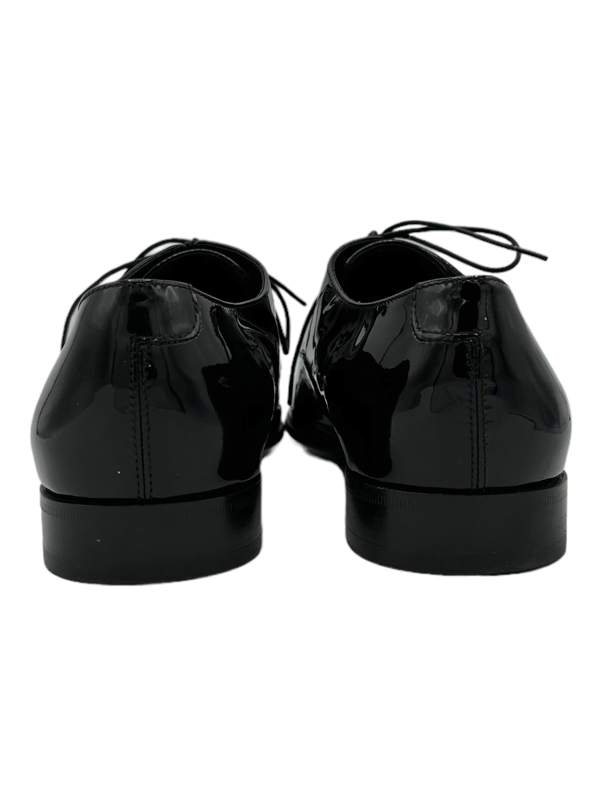 Salvatore Ferragamo Black Leather Derby Dress Shoes - Genuine Design Luxury Consignment for Men. New & Pre-Owned Clothing, Shoes, & Accessories. Calgary, Canada