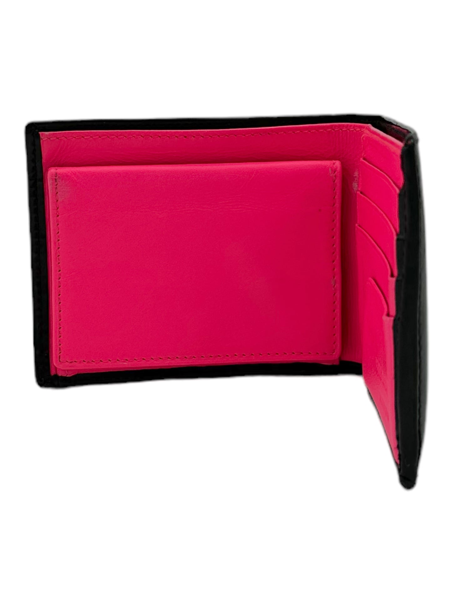 Comme Des Garçons Black & Pink Cow Hide Leather Bifold Wallet - Genuine Design Luxury Consignment for Men. New & Pre-Owned Clothing, Shoes, & Accessories. Calgary, Canada