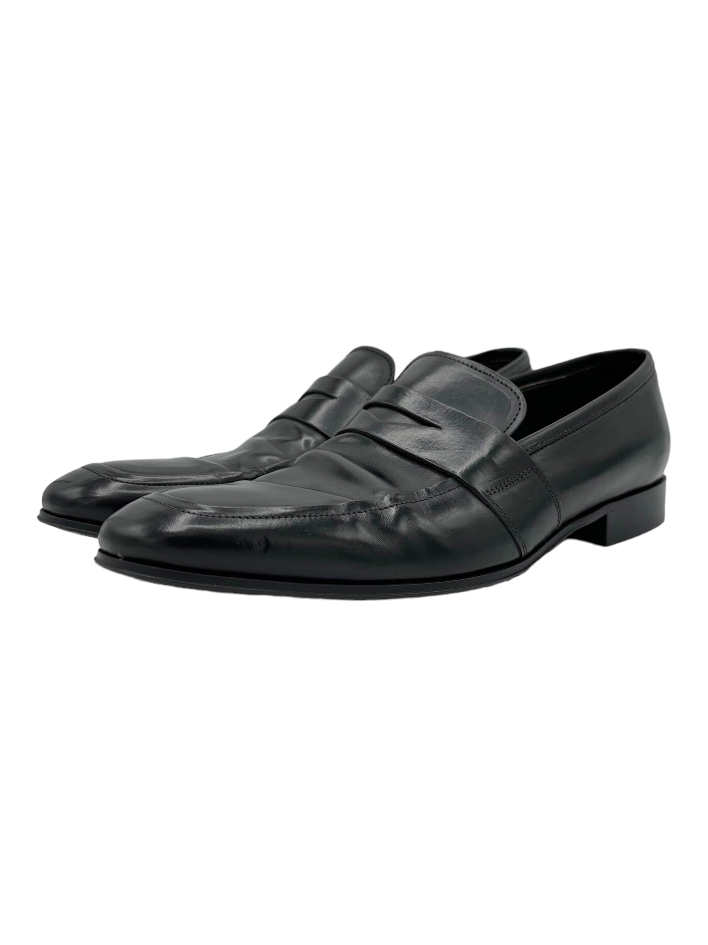 To Boot New York Black Leather Penny Loafers - Genuine Design Luxury Consignment Calgary, Alberta, Canada New and Pre-Owned Clothing, Shoes, Accessories.