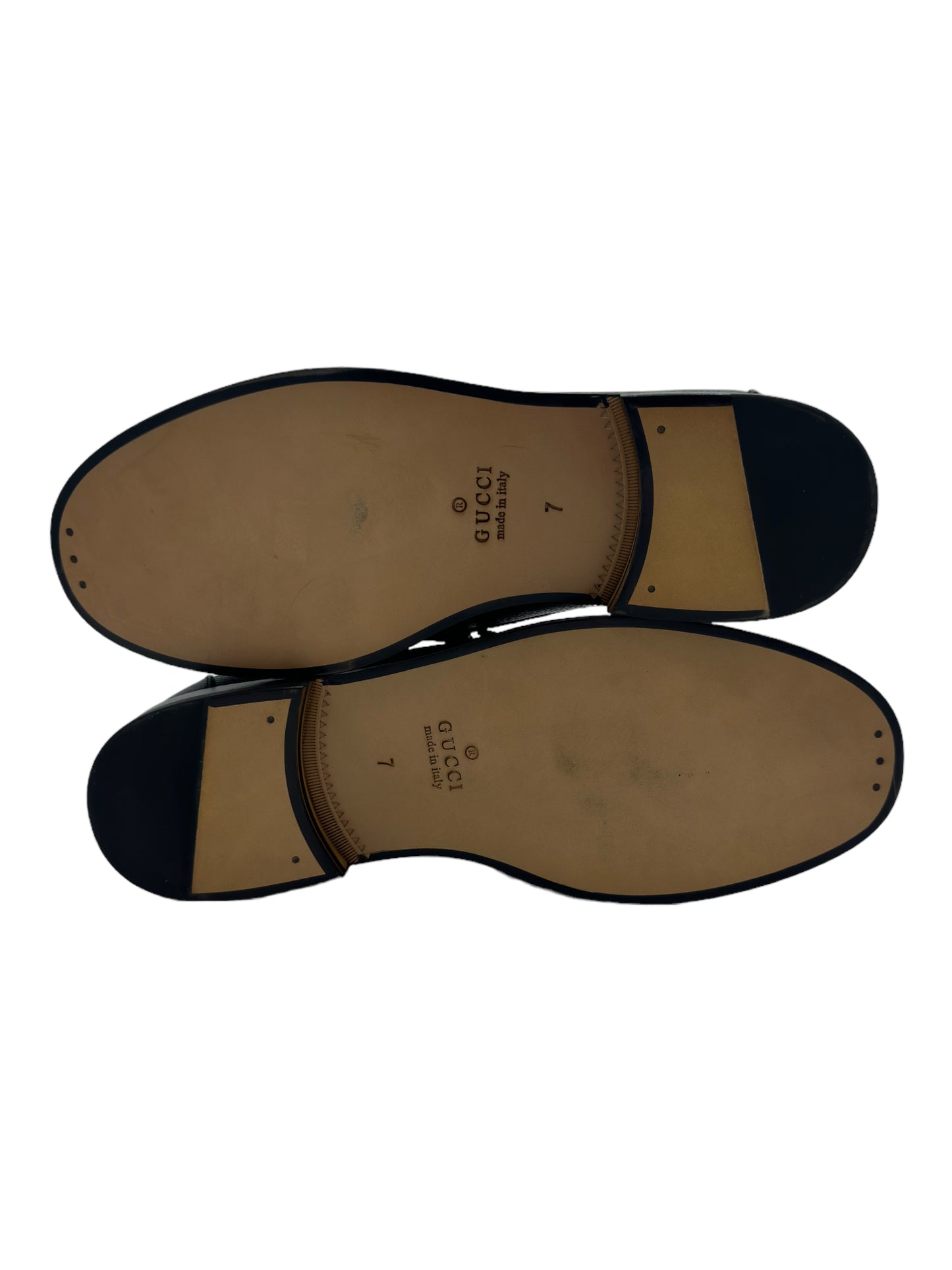 Gucci Black Horsebit Pebble Leather Loafers