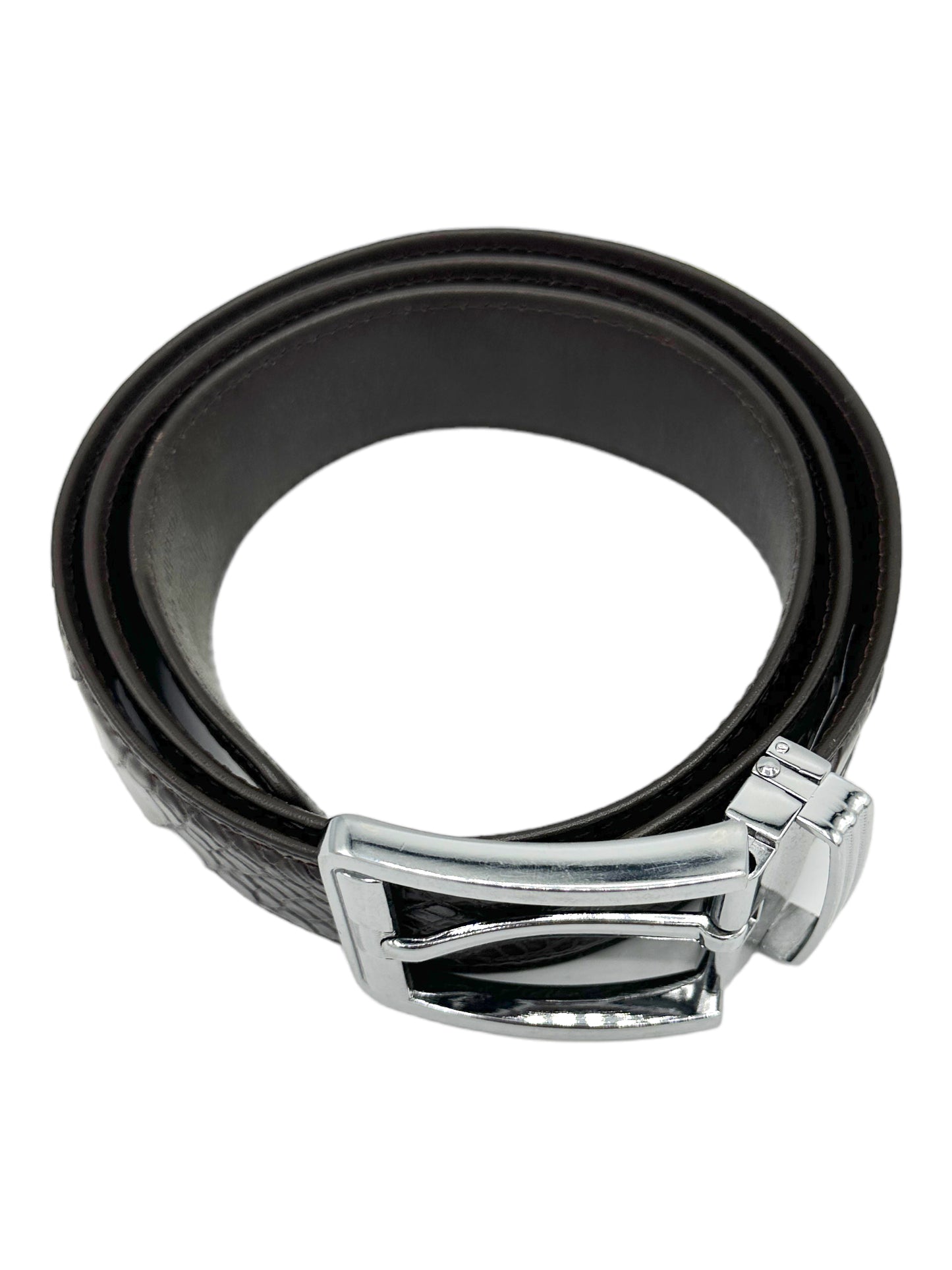 Crocodile Leather Brown Belt Unpunched - Genuine Design luxury consignment Calgary, Alberta, Canada New and pre-owned clothing, shoes, accessories.