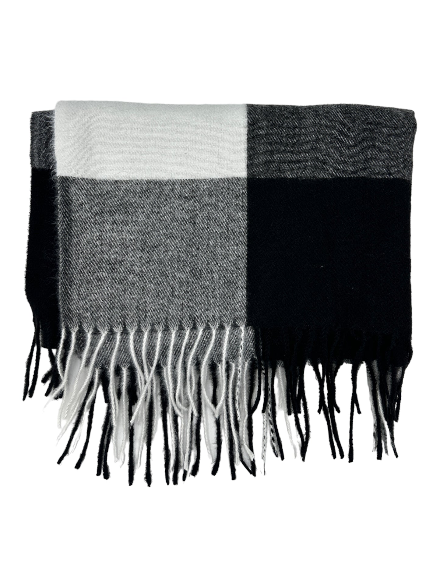 Genuine Design Cashmere Greyscale Buffalo Plaid Scarf