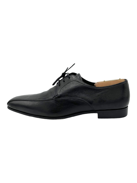 Prada Black Grained Leather Slim Derby Dress Shoes - Genuine Design Luxury Consignment. New & Pre-Owned Clothing, Shoes, & Accessories. Calgary, Canada