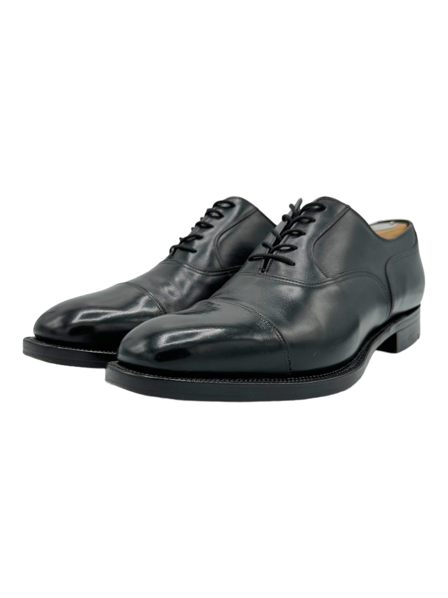 Alfred Sargent Black Cap Toe Oxford Dress Shoes - Genuine Design Luxury Consignment. New & Pre-Owned Clothing, Shoes, & Accessories. Calgary, Canada