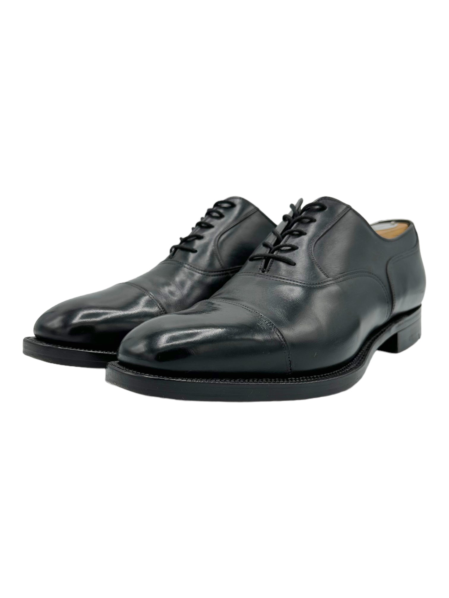Alfred Sargent Black Cap Toe Oxford Dress Shoes - Genuine Design Luxury Consignment. New & Pre-Owned Clothing, Shoes, & Accessories. Calgary, Canada